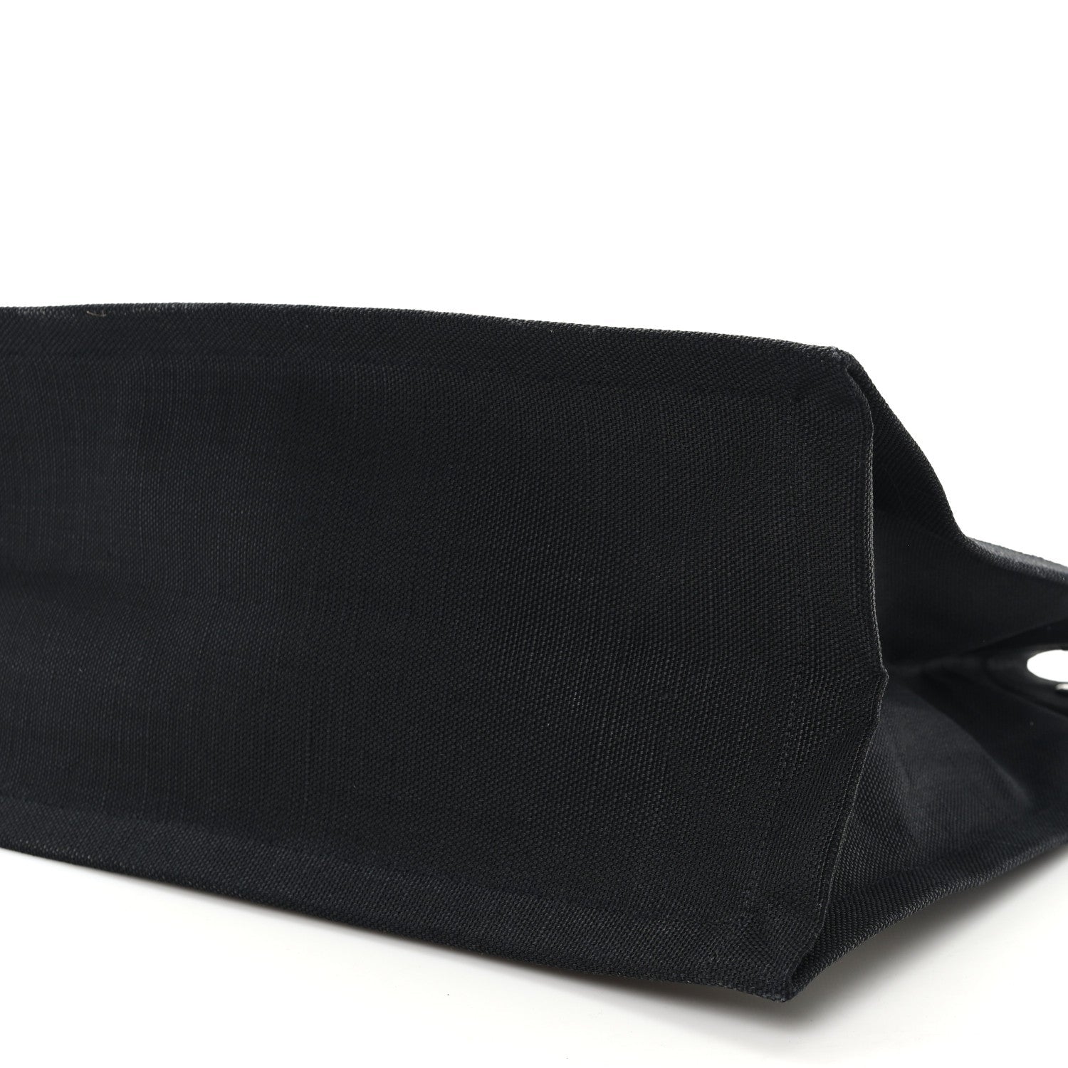 Linen Calfskin Rive Gauche Tote White Black