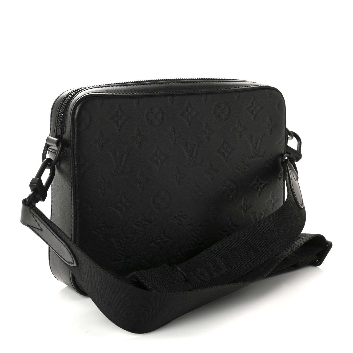 Calfskin Monogram Shadow Trio Messenger Black