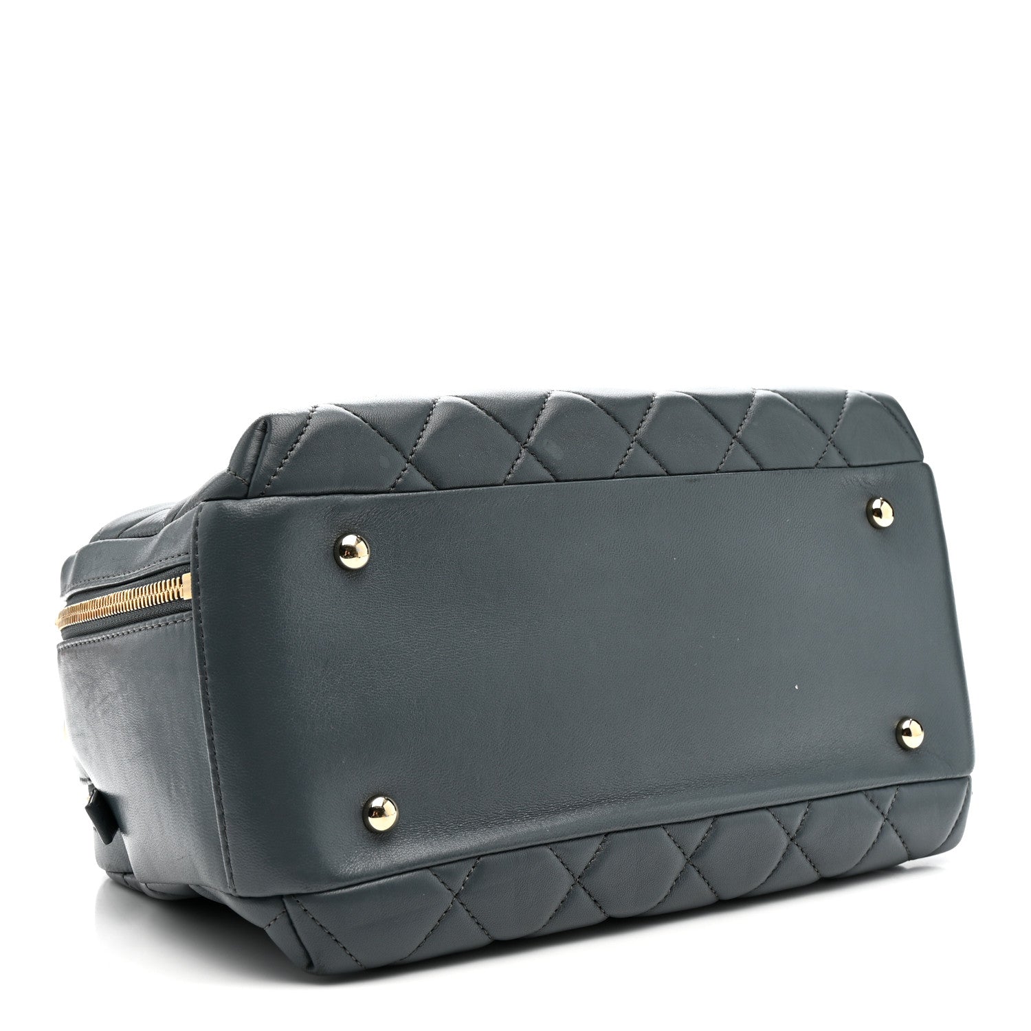 Lambskin Quilted Medium Trendy CC Bowling Bag Grey