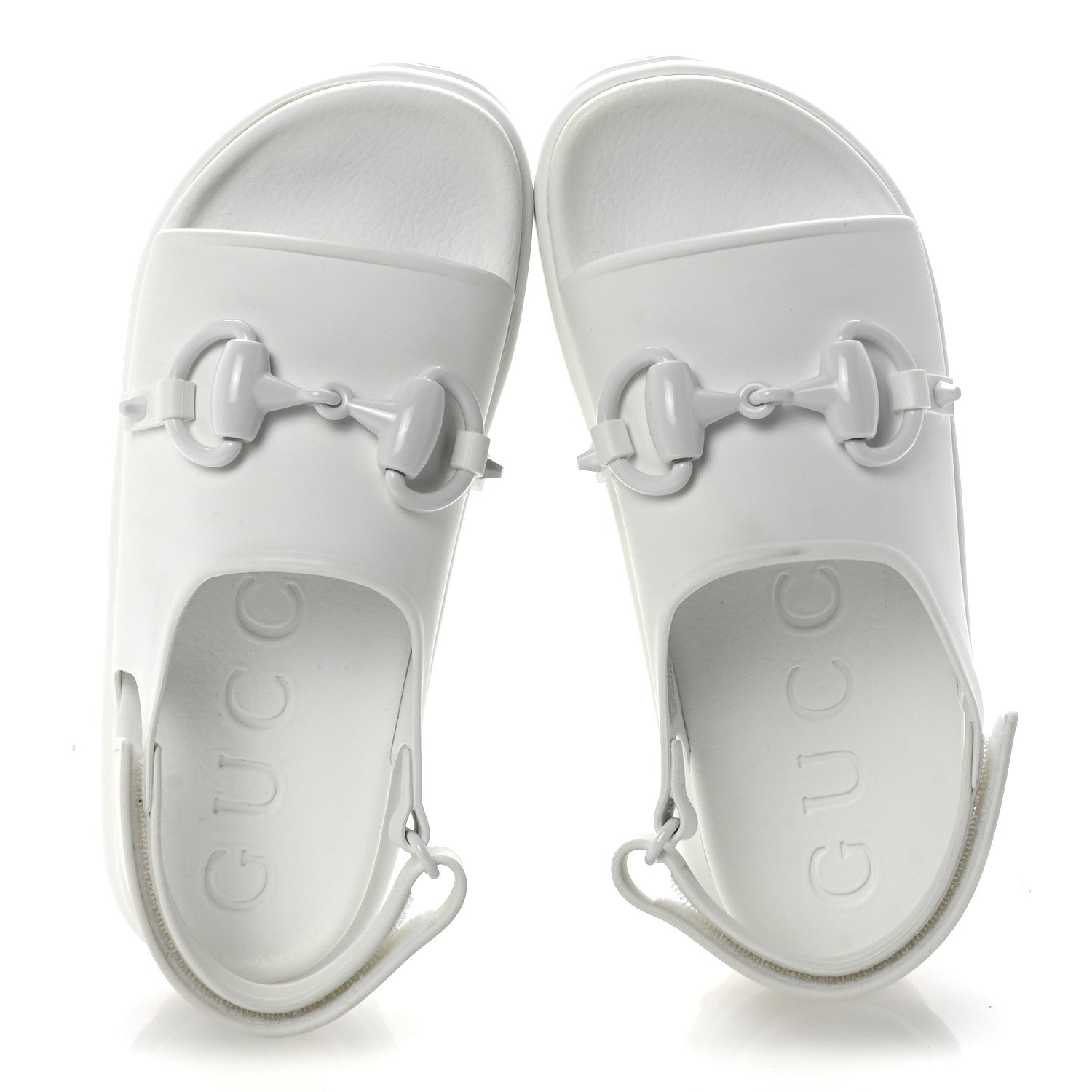 Soft Rubber Horsebit Touch Womens Strapped Sandals 37 Great White
