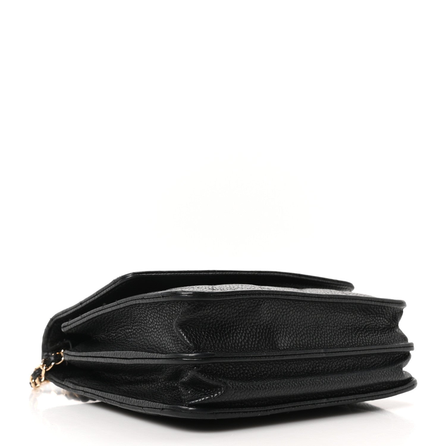 Caviar Quilted Square Wallet On Chain WOC Black