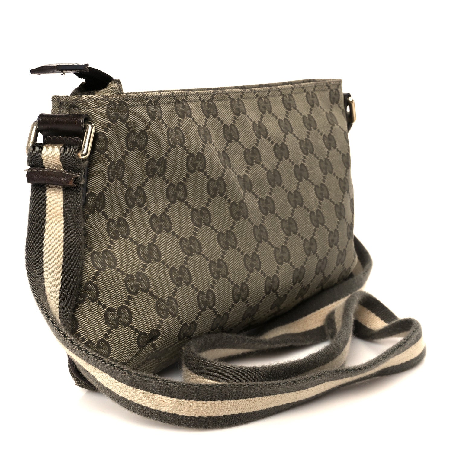 Monogram Web Small Flat Messenger Crossbody Green