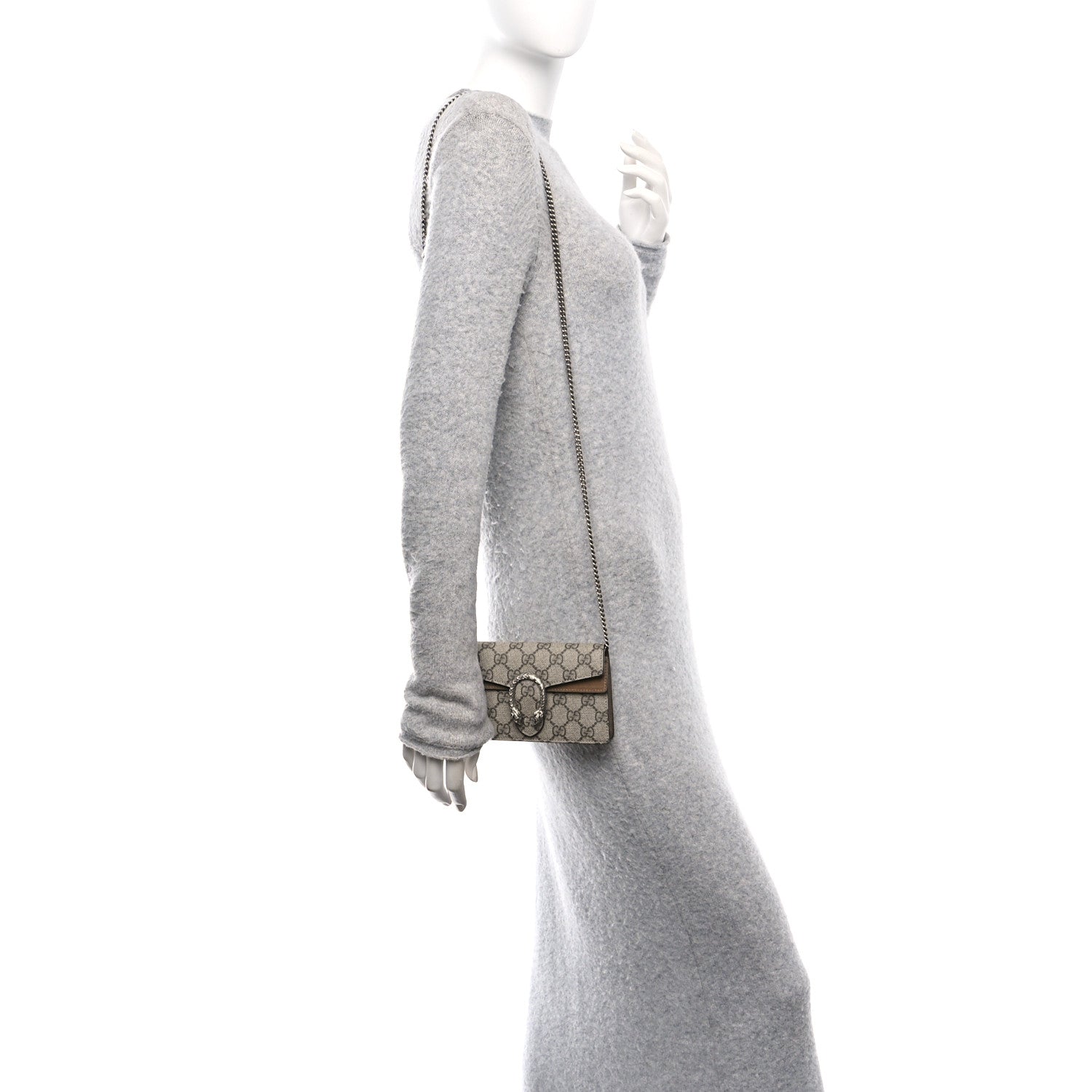 GG Supreme Monogram Super Mini Dionysus Shoulder Bag Taupe