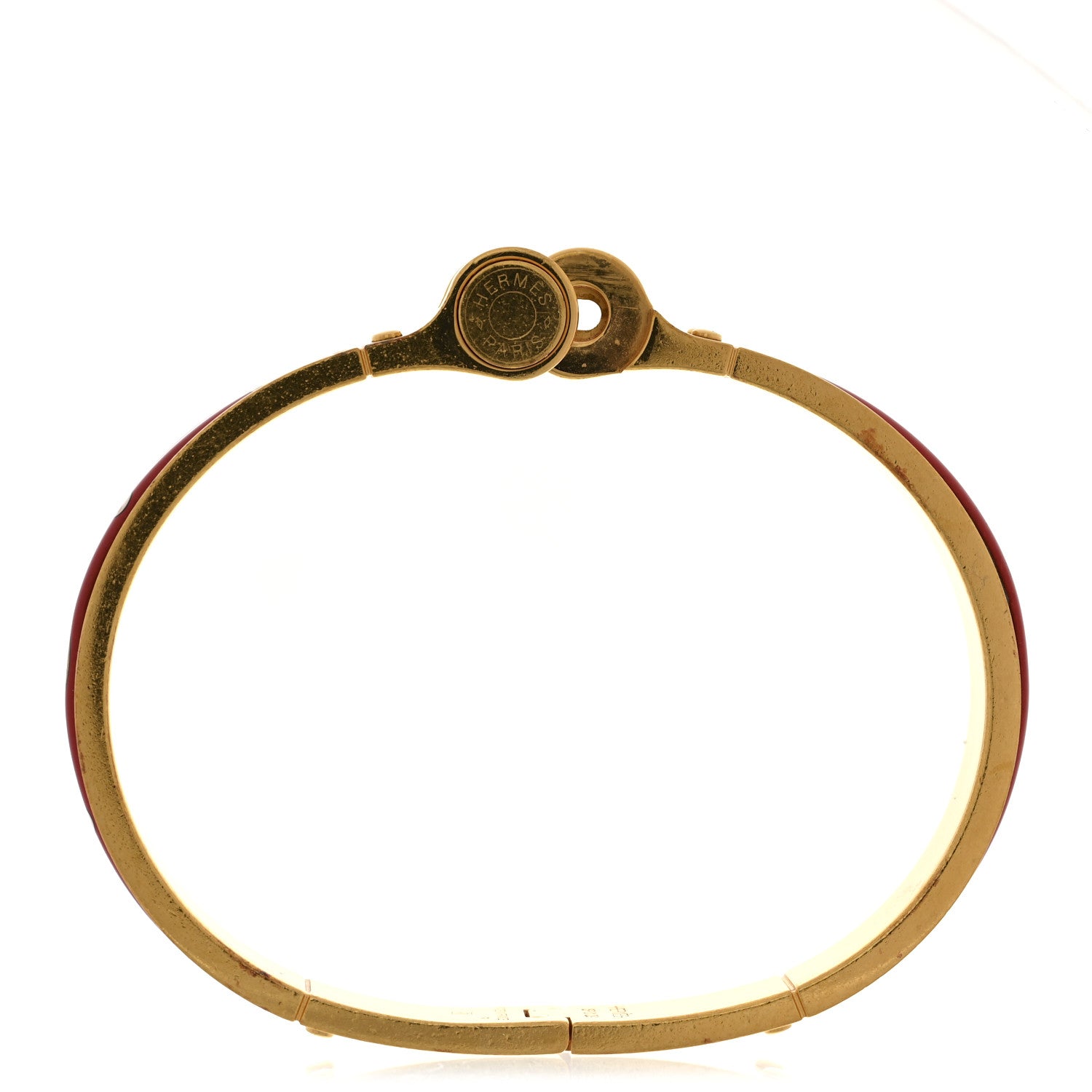 Enamel Printed Narrow Colliers De Chiens Hinged Bracelet M La Vie En Rouge