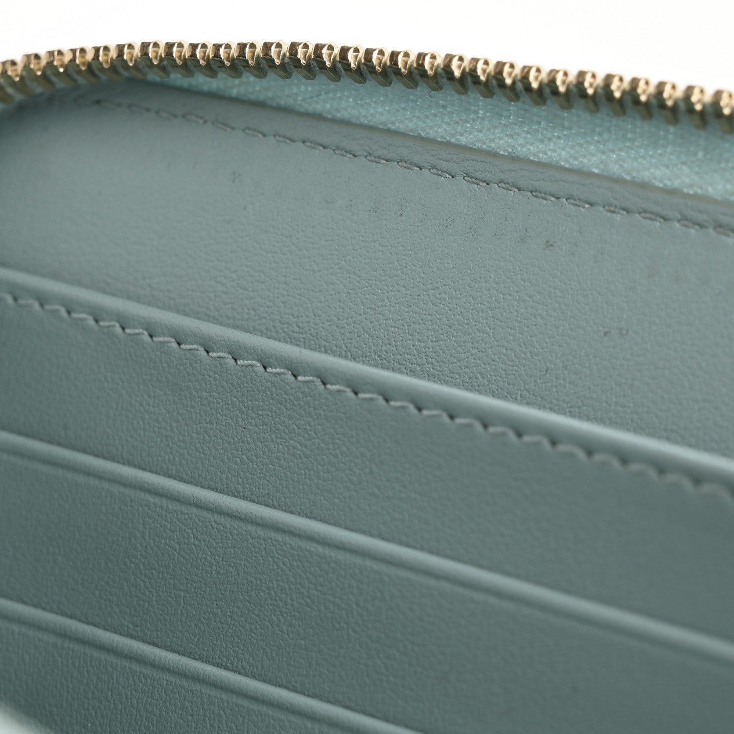 Caviar Quilted Large Filigree Zip Around Wallet Blue