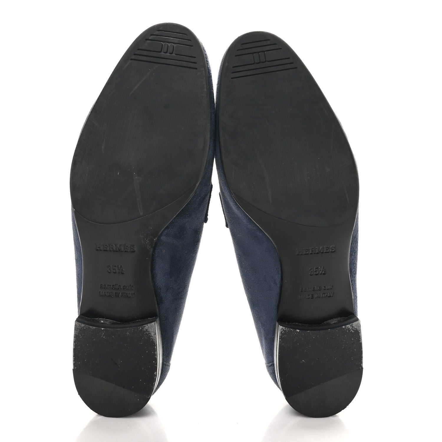Suede Goatskin Womens Royal Loafers 35.5 Bleu Celeste