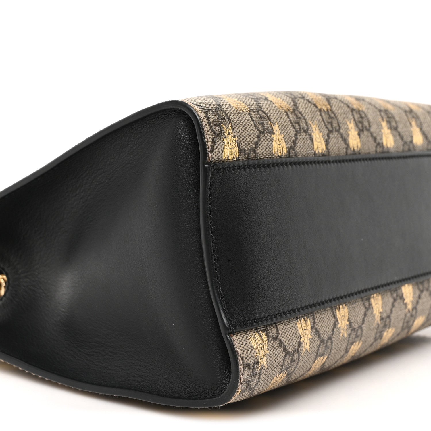GG Supreme Monogram Bees Small Padlock Tote Beige Oro Black