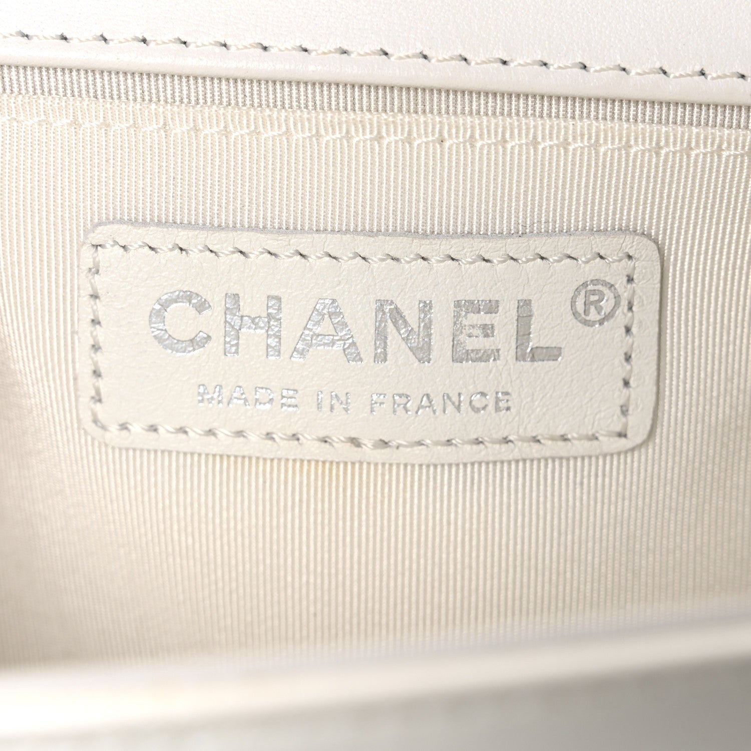 Patent Tweed Medium Boy Flap White