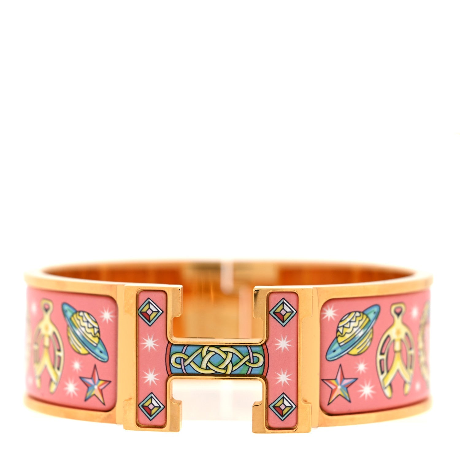 Enamel Printed Chorus Stellarum Wide Clic Clac H Bracelet PM Tropique