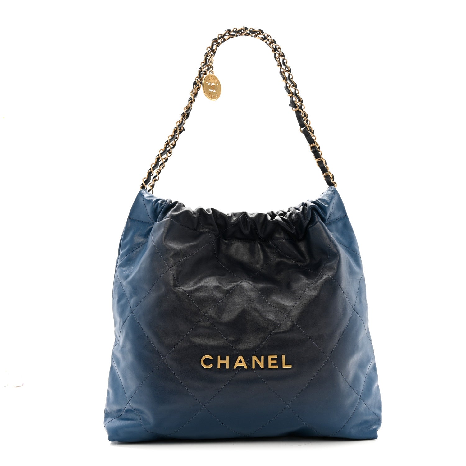 Shaded Calfskin Quilted Small Chanel 22 Blue Dark Blue