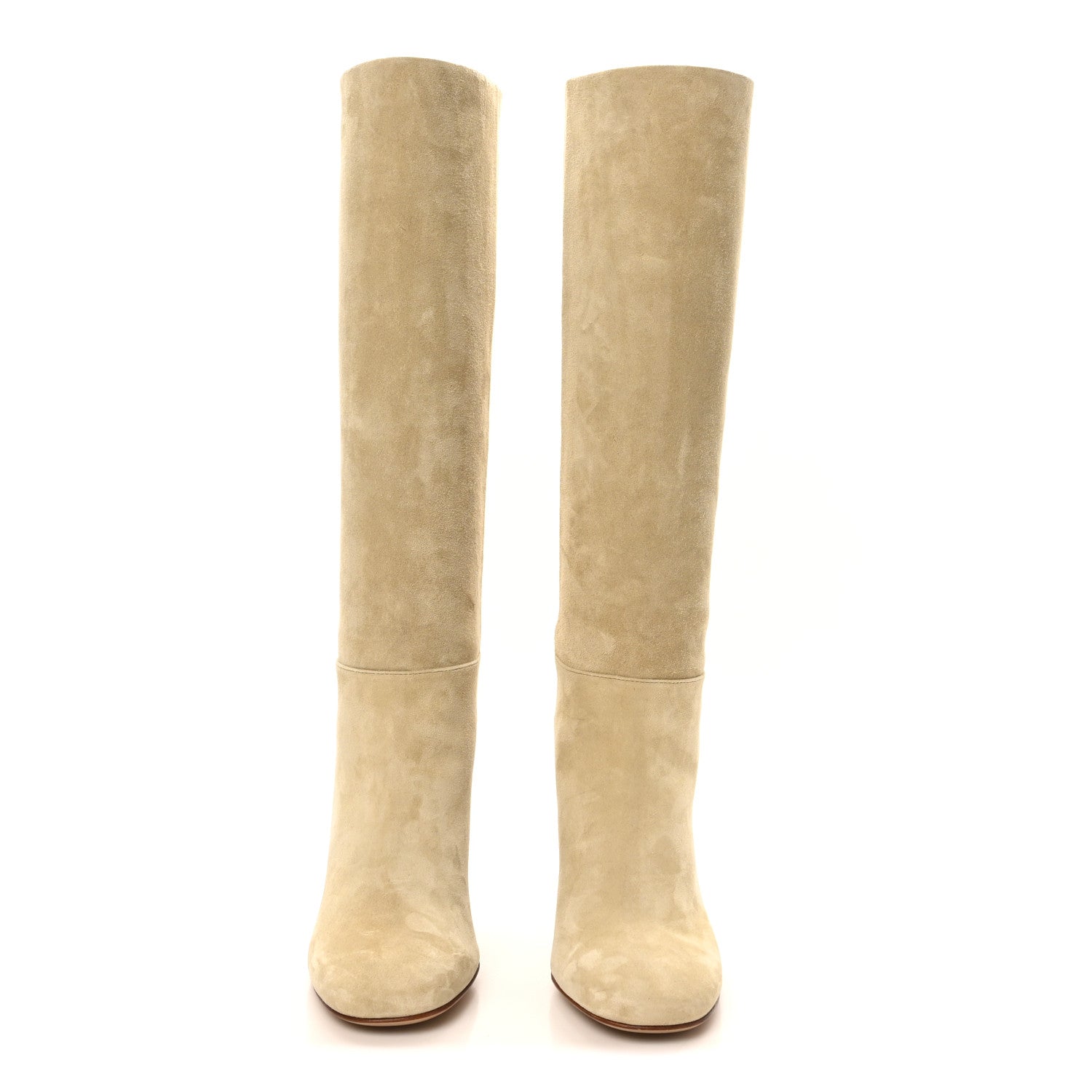 Suede Calfskin Lisiere 90 Boots 37 Beige Lin