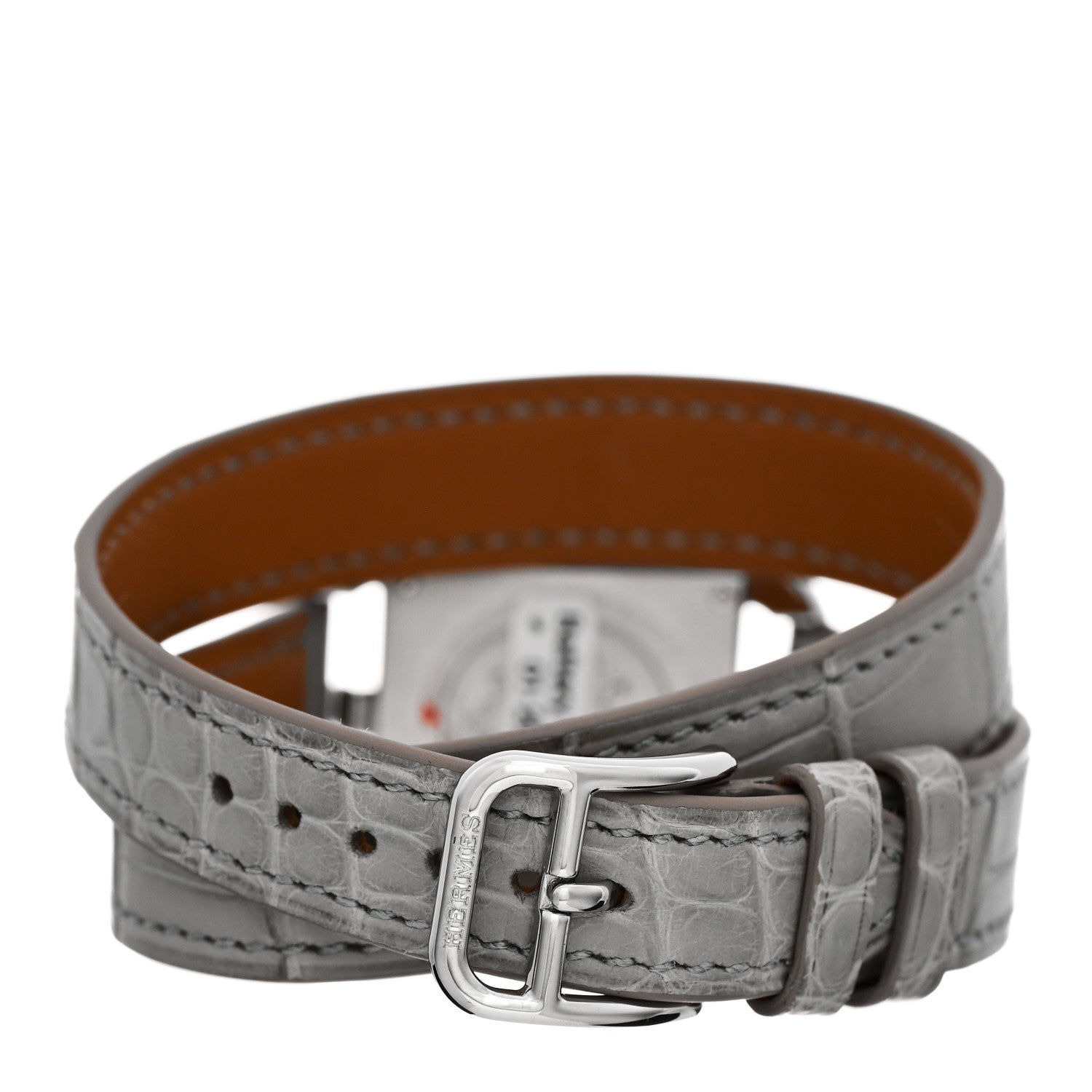 Stainless Steel Alligator Diamond Bezel 23mm Cape Cod Double Tour Chaine d'Ancre Joaillier Quartz Watch Gris Perle