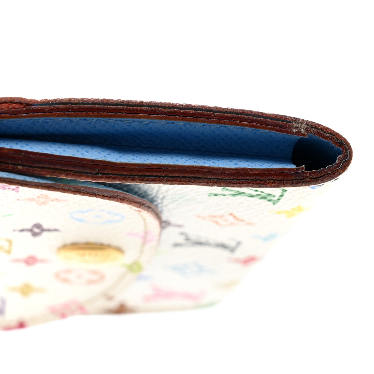 Monogram Multicolor Business Card Holder White Raisin
