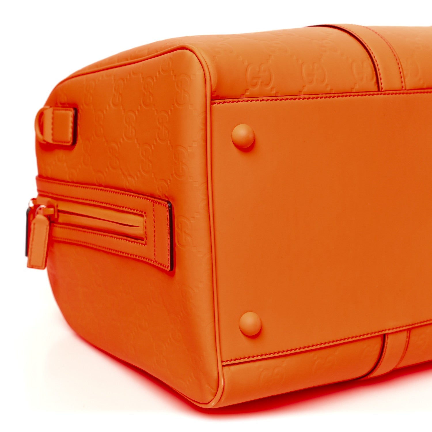 Rubber Effect GG Embossed Duffle Bag New Orange Fluo
