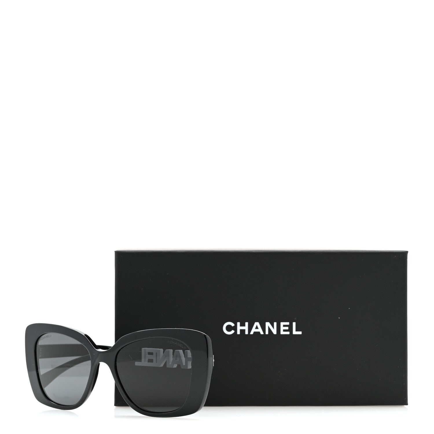 Acetate Strass Polarized Square Sunglasses 5422-B Black White