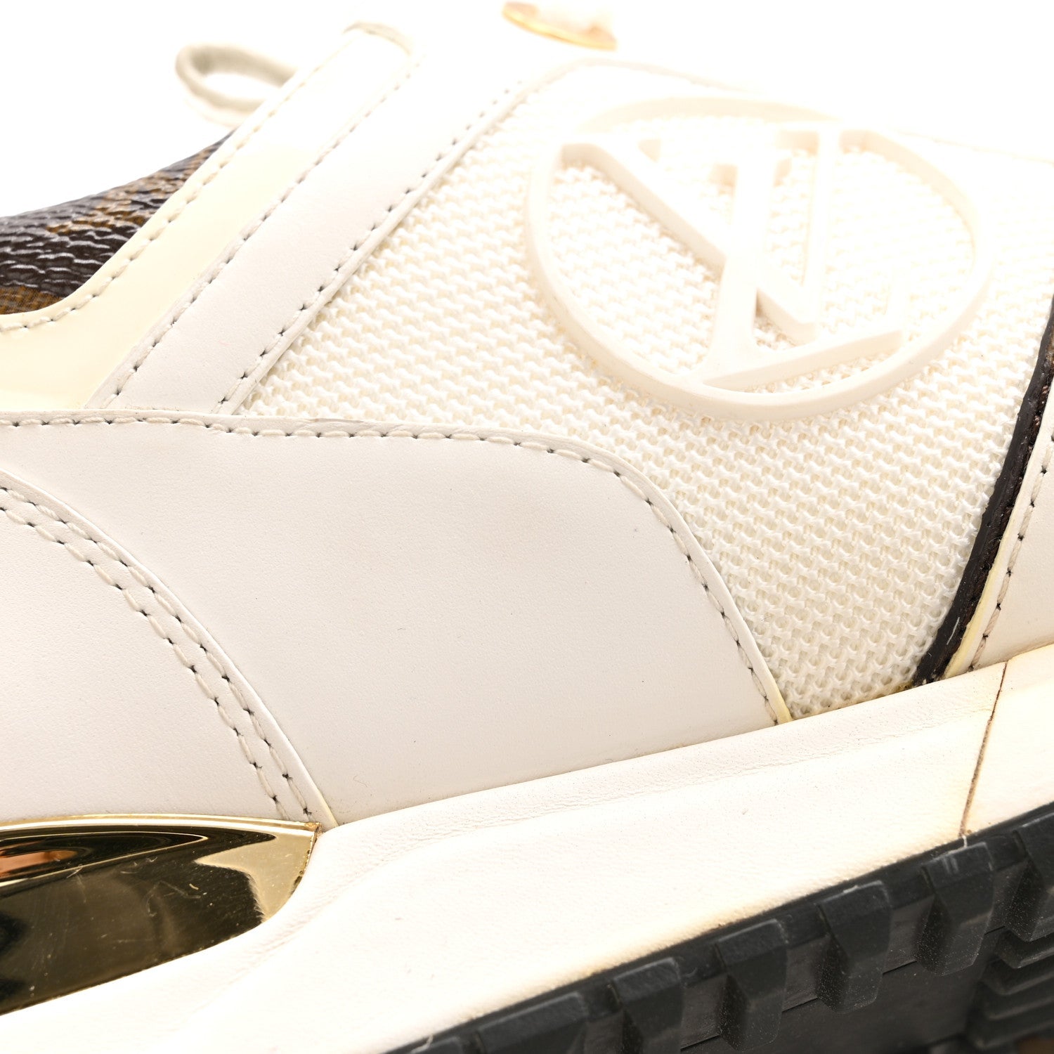 Calfskin Monogram Run Away Sneakers 37 White