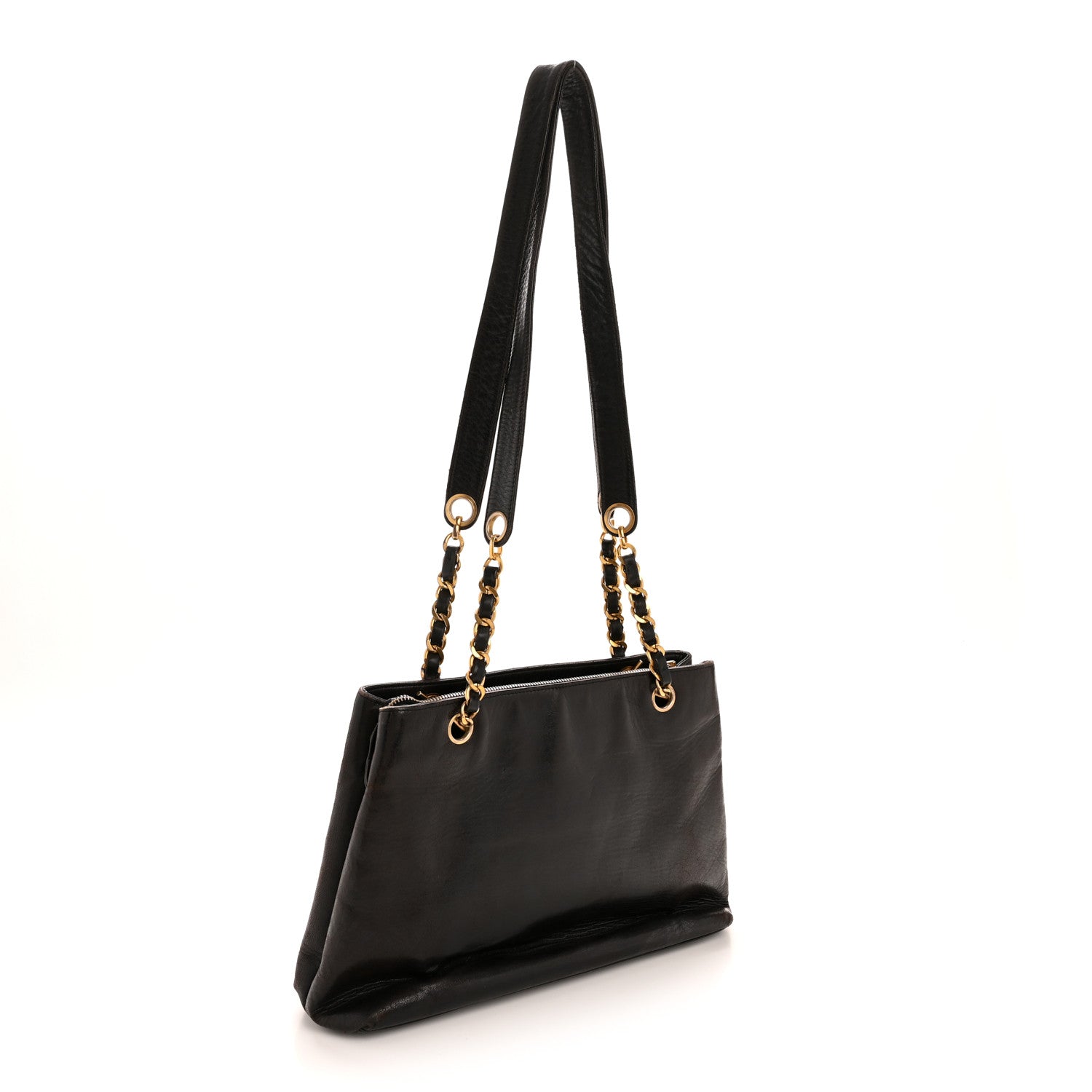 Lambskin Flap Shoulder Bag Black