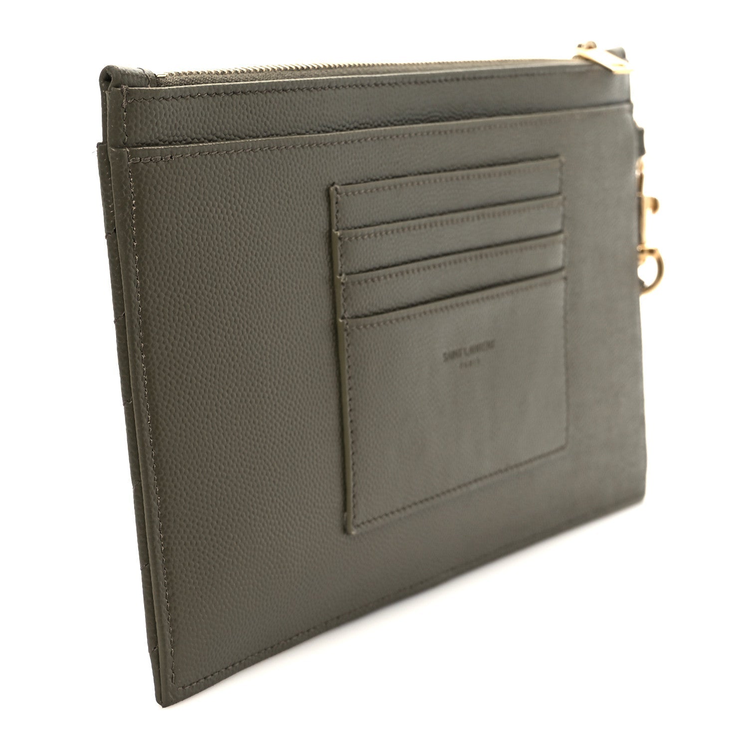 Grain De Poudre Chevron Monogram Bill Pouch Vert Kaki