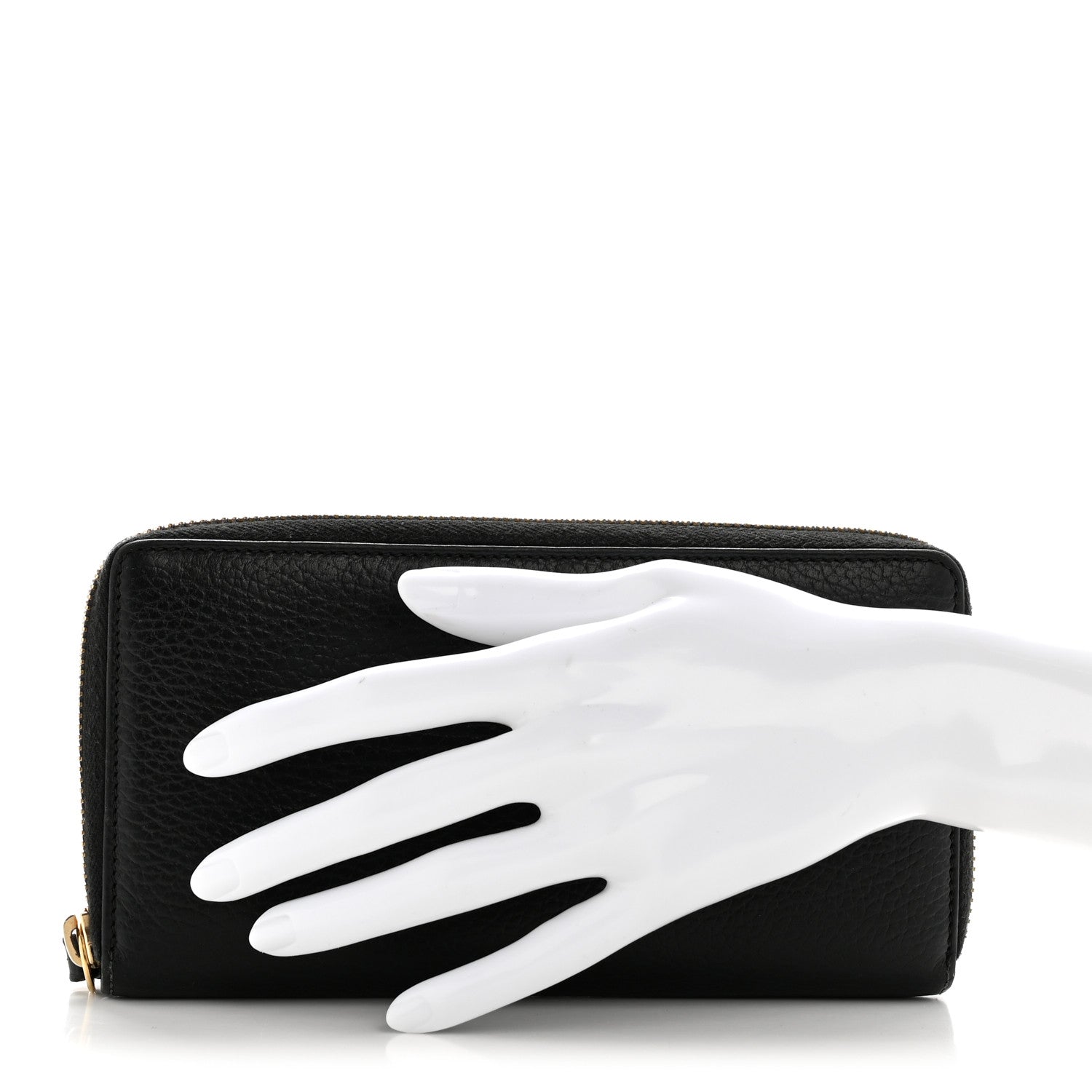 Dollar Calfskin GG Marmont Zip Around Wallet Black