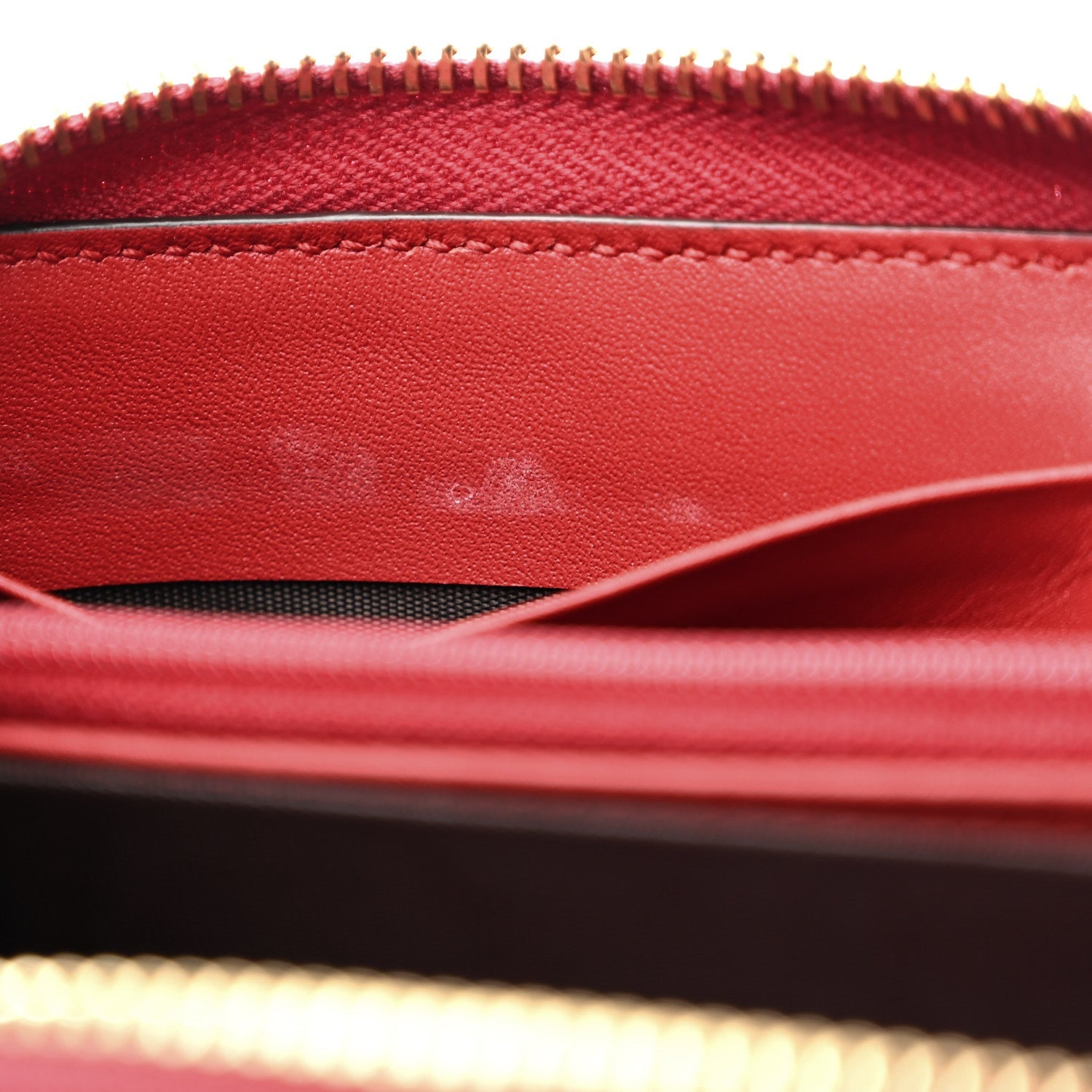 GG Supreme Monogram Mystic Cat Zip Around Wallet Red