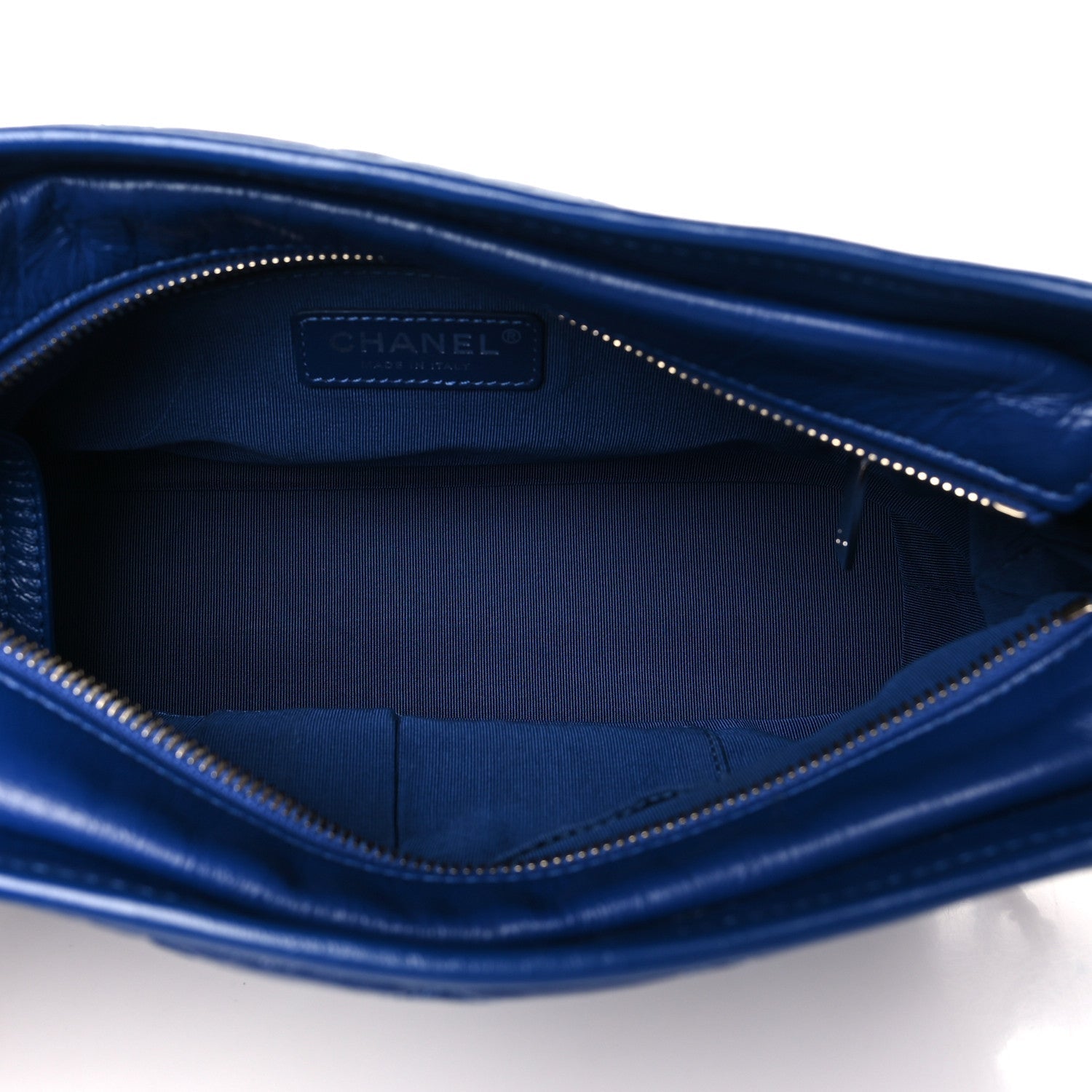 Aged Smooth Calfskin Quilted Medium Gabrielle Logo Hobo Blue