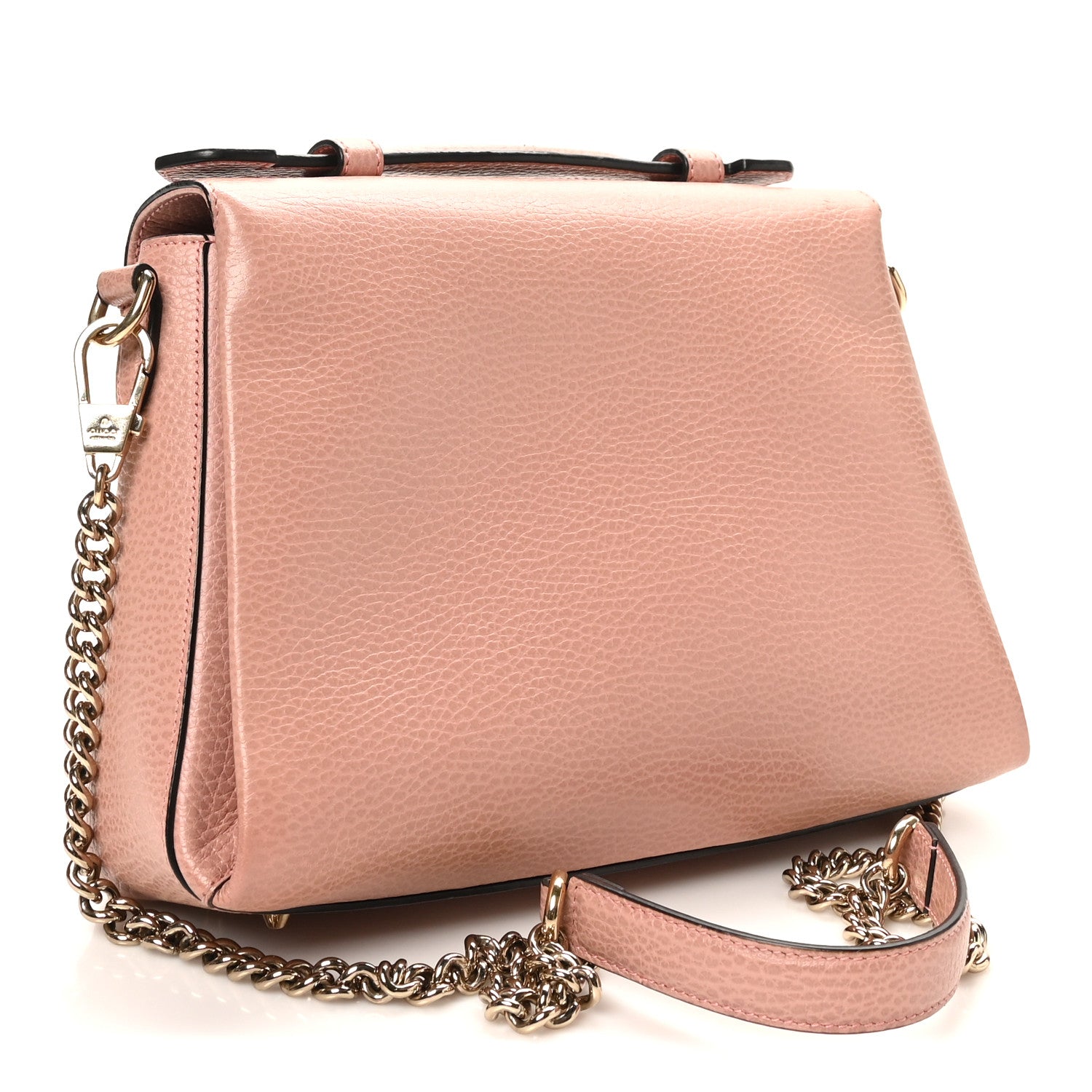 Dollar Calfskin Interlocking G Top Handle Shoulder Bag Soft Pink