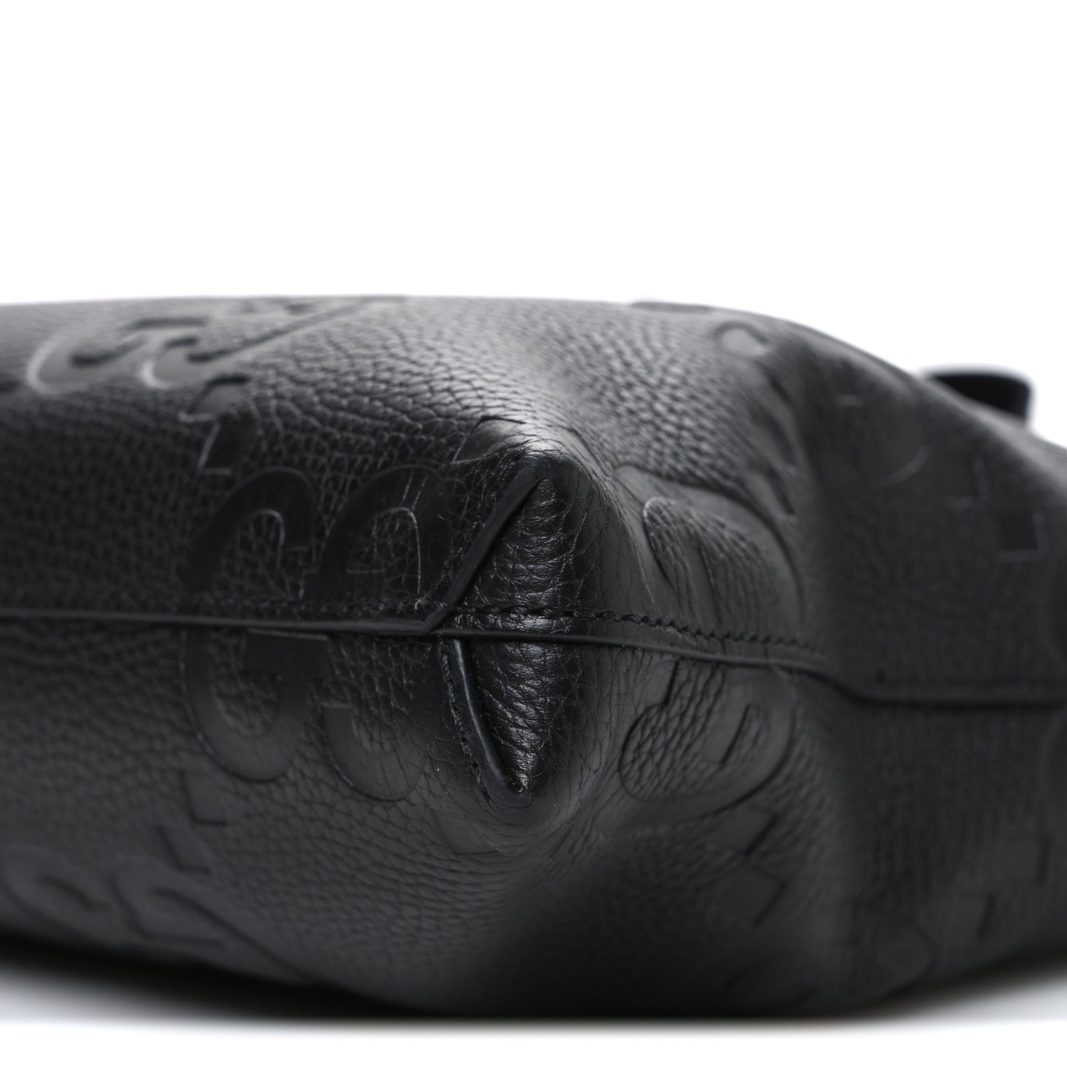 Piuma Calfskin Jumbo GG Embossed Medium Wristlet Messenger Bag Black