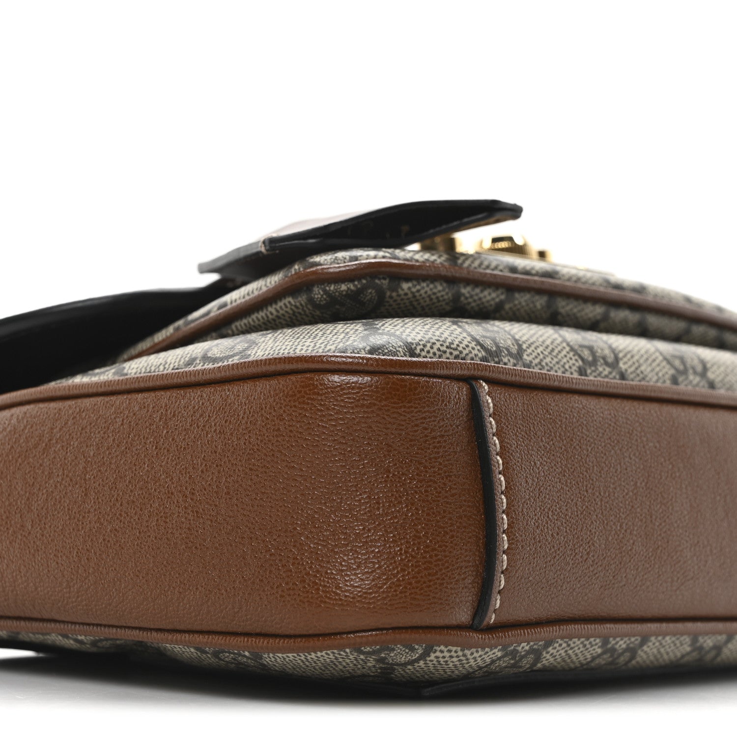 GG Supreme Monogram New Sakai Lux Calfskin Mini Padlock Flap Pocket Shoulder Bag Beige Ebony Black Cuir