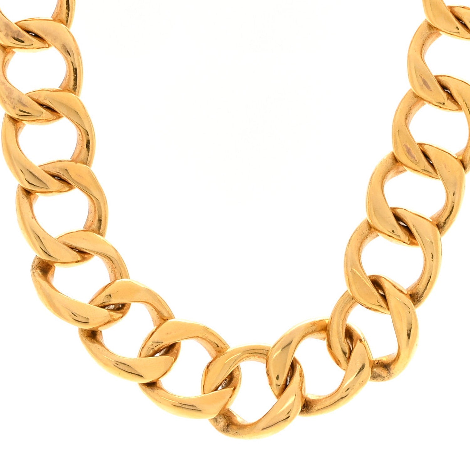 Metal Chain Link Necklace Gold