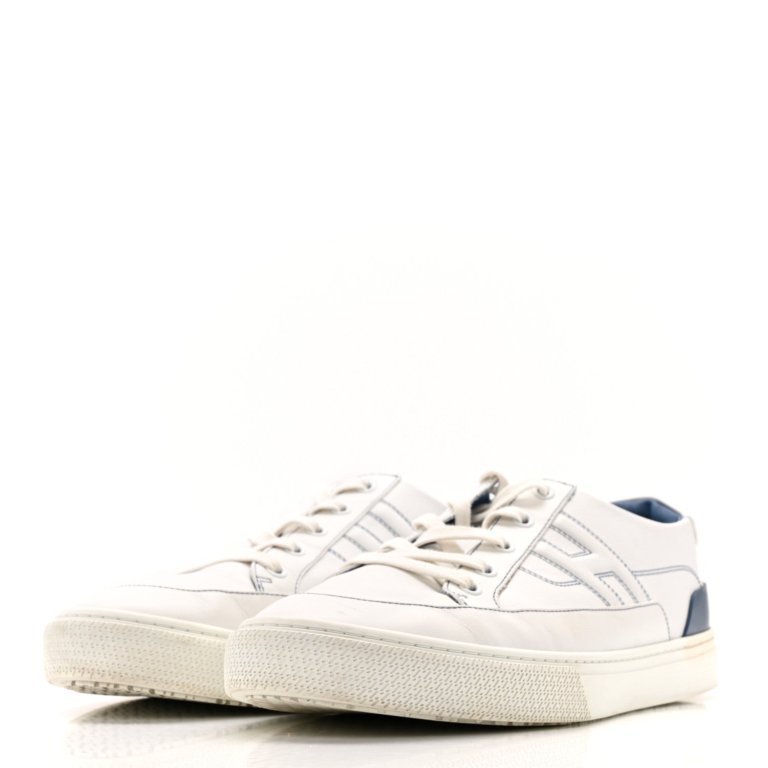 Calfskin Mens Deep Sneakers 44 White Bleu