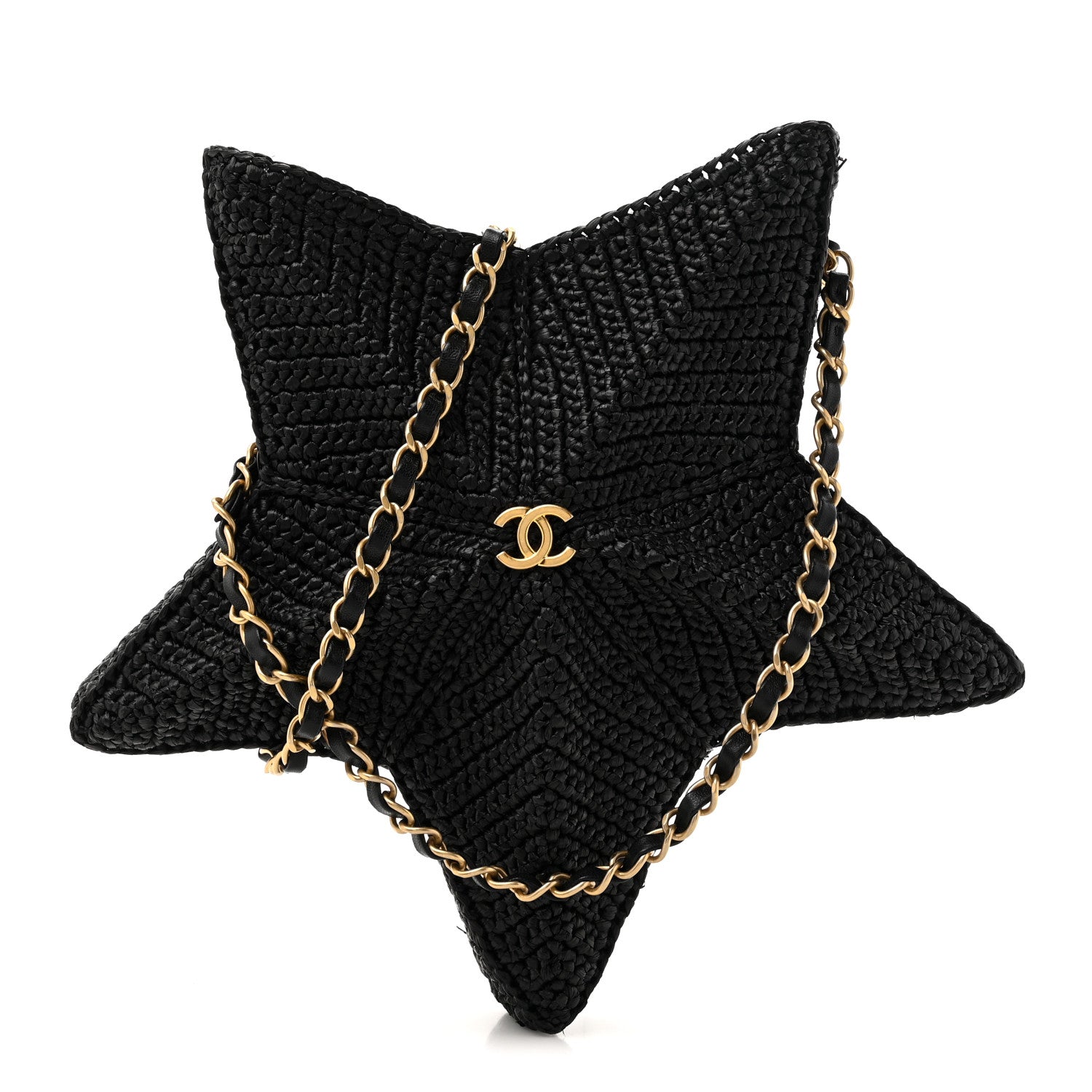 Raffia Star Coco Beach Bag Black
