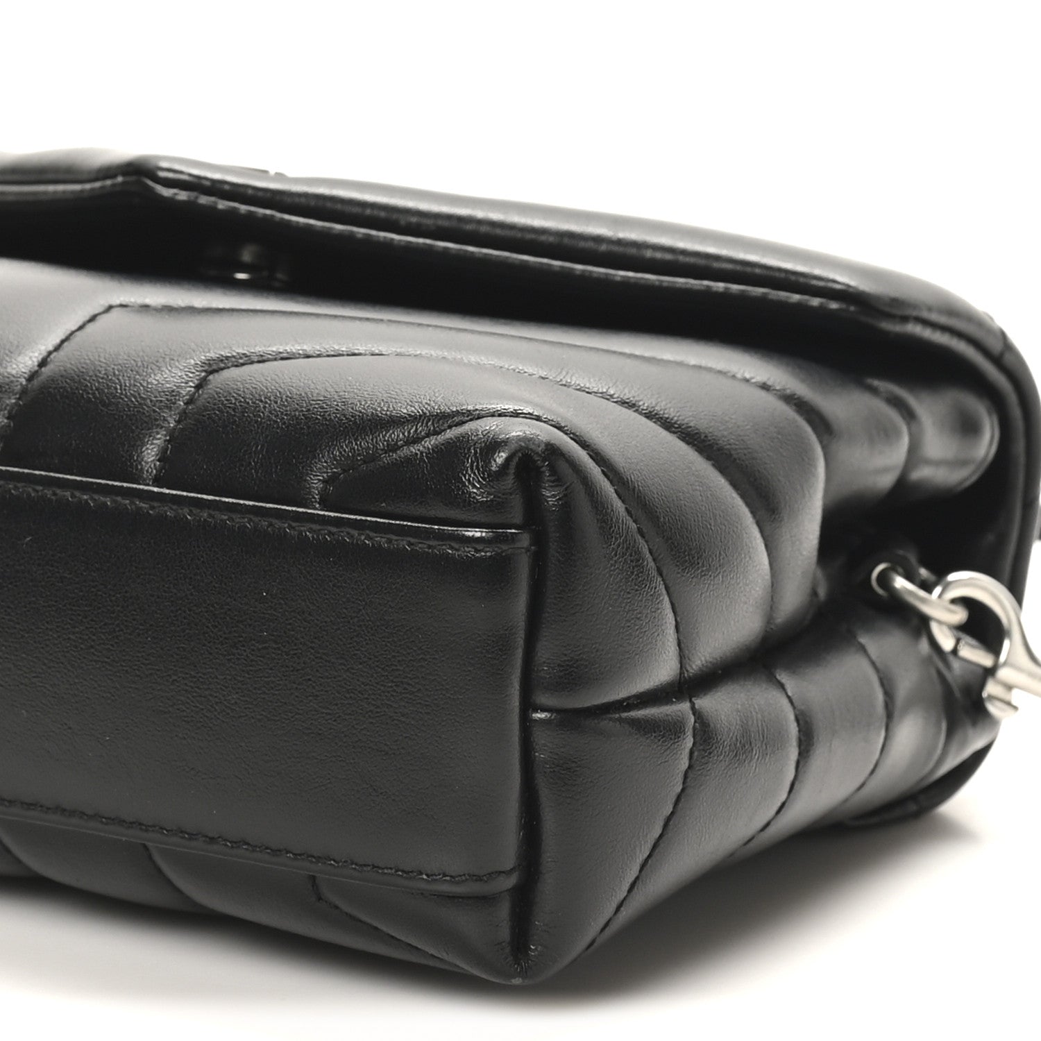 Calfskin Y Quilted Monogram Toy Loulou Crossbody Bag Black
