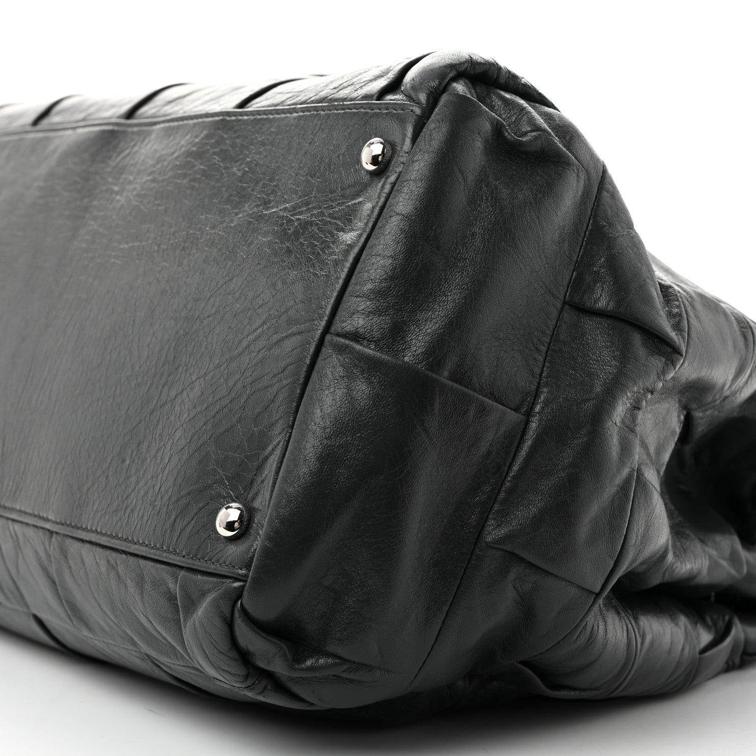 Lambskin Igloo Shoulder Bag Dark Grey