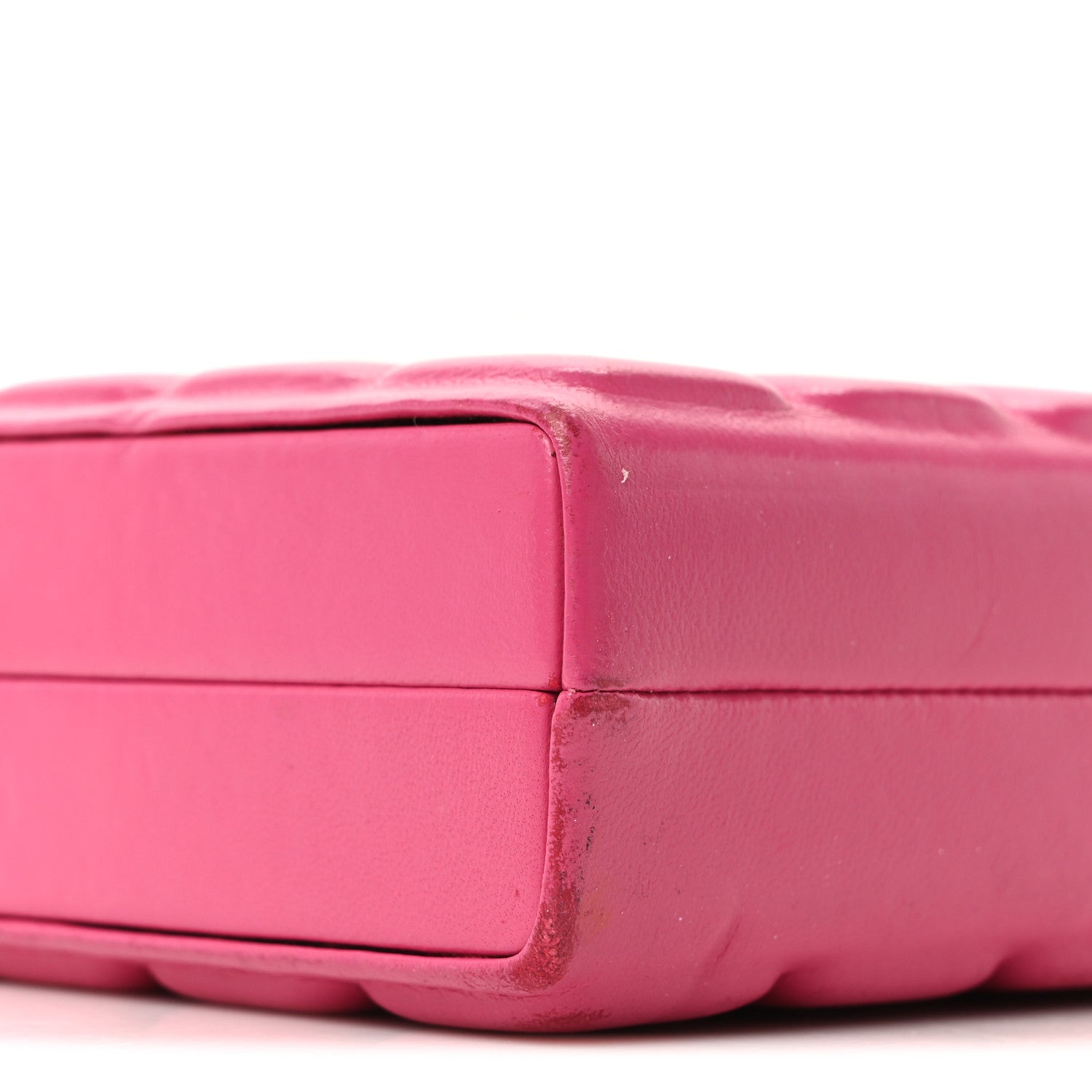 Lambskin Chocolate Bar Lock Clutch Bag Pink