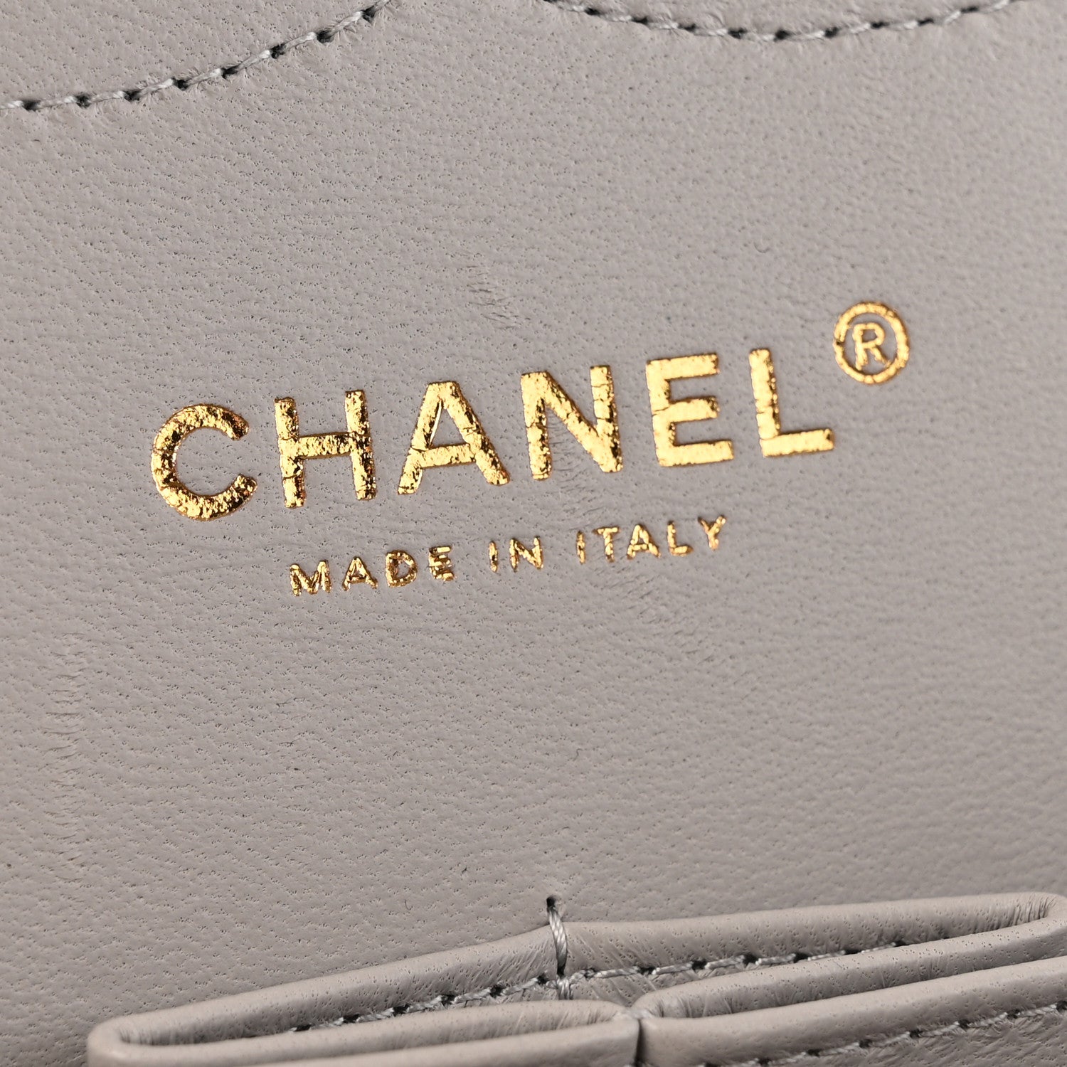 Caviar Quilted Jumbo Double Flap Grey