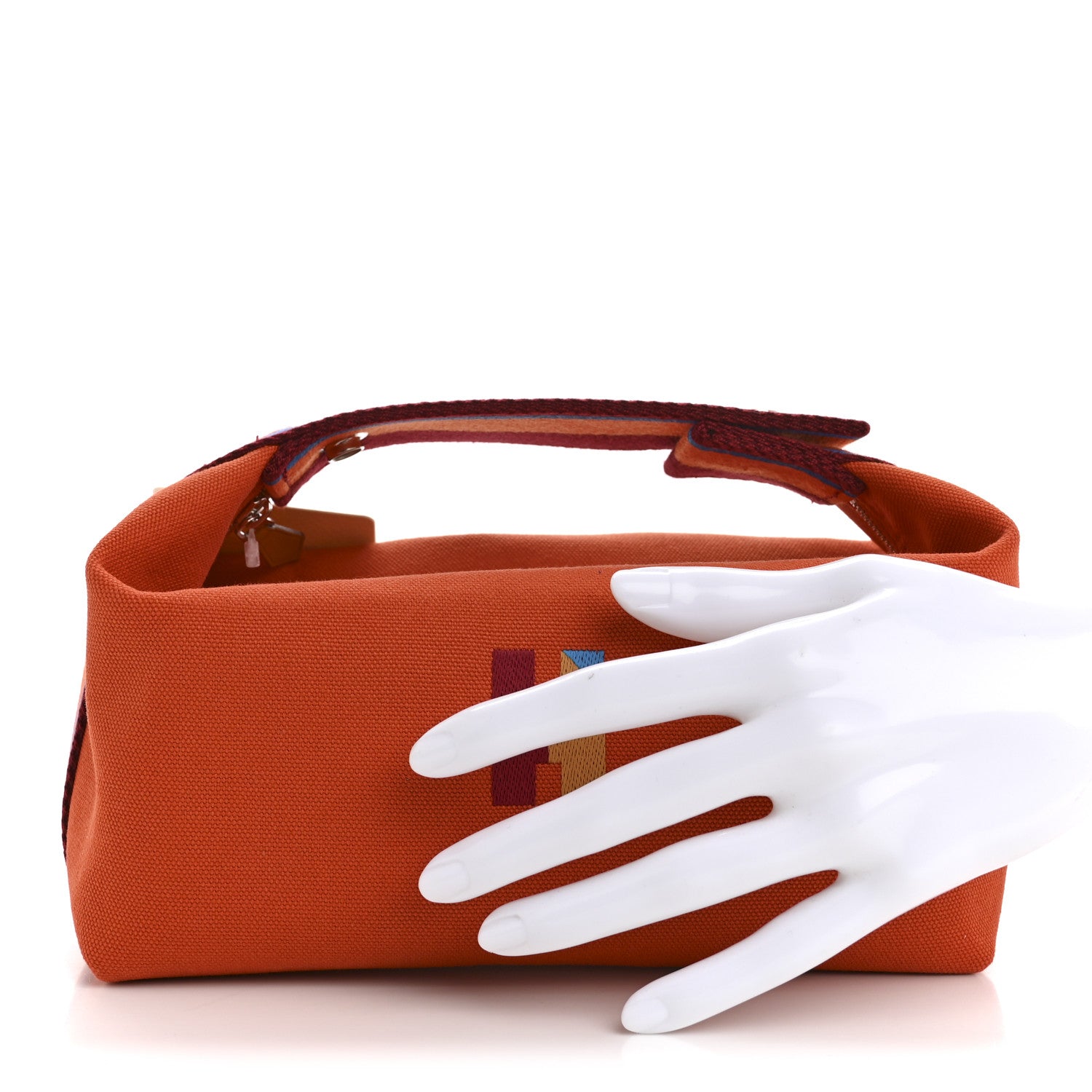 Cotton Canvas H Pavillon Small Bride-A-Brac Pouch Orange Feu