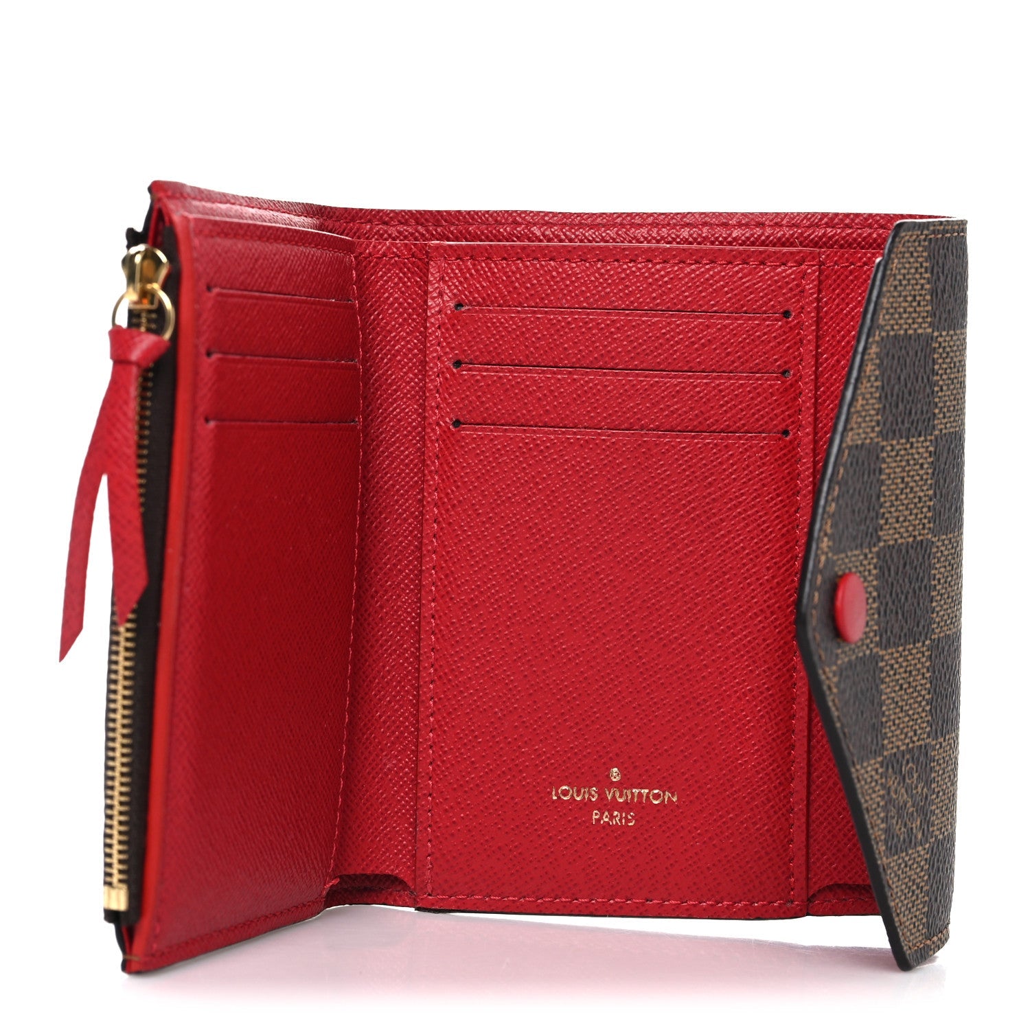 Damier Ebene Victorine Wallet Red