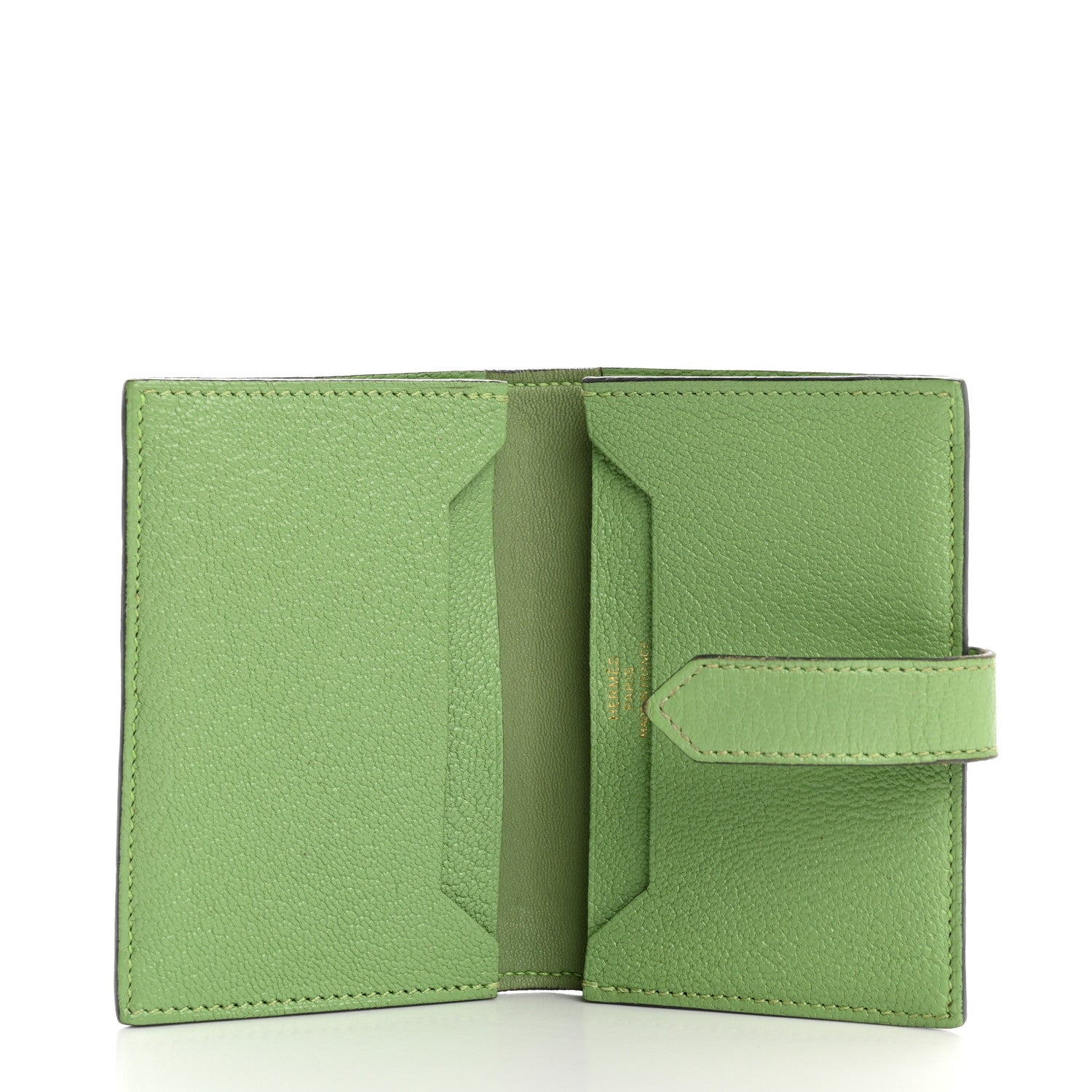 Chevre Mysore Bearn Card Holder Wallet Vert Criquet
