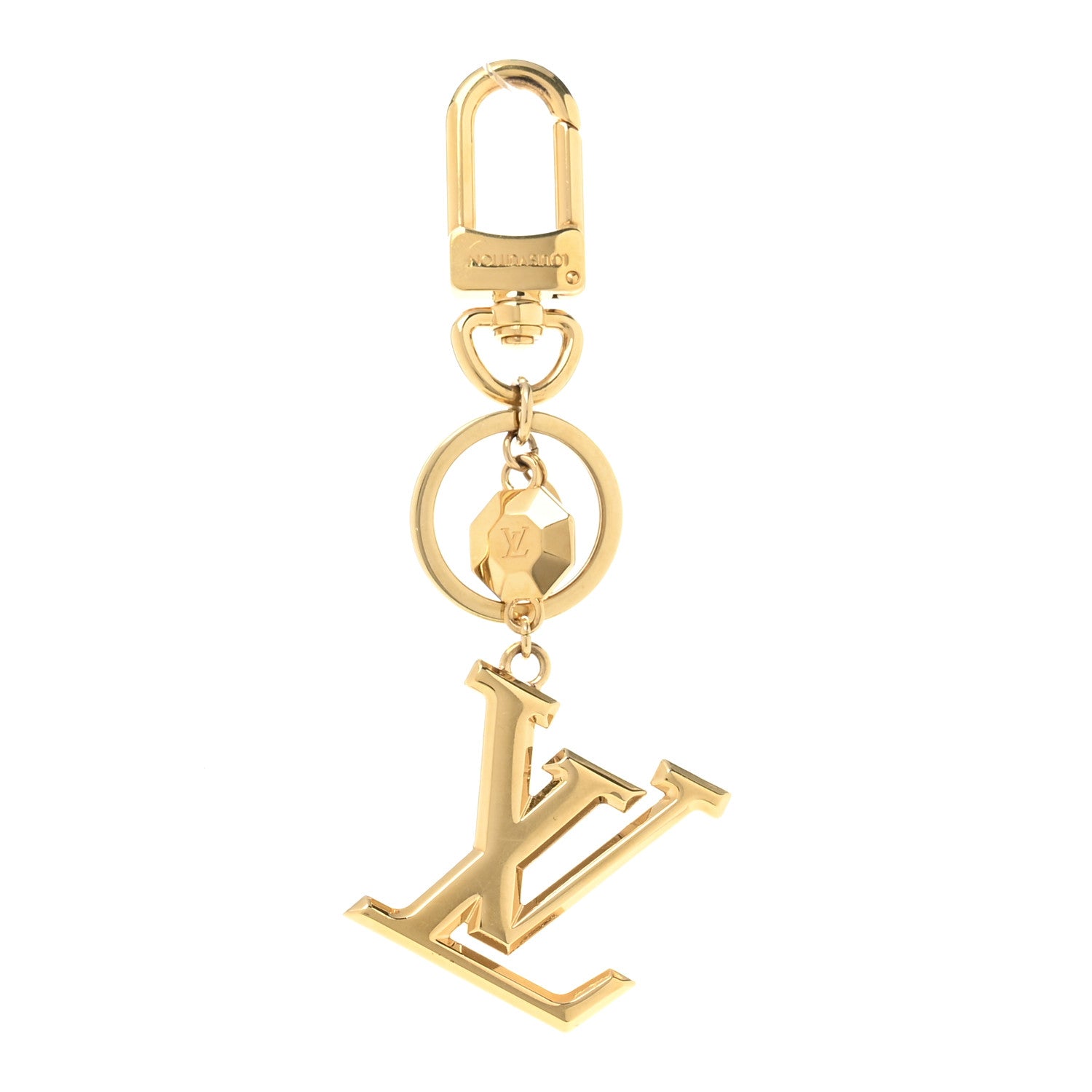 LV Facettes Bag Charm Key Holder Gold