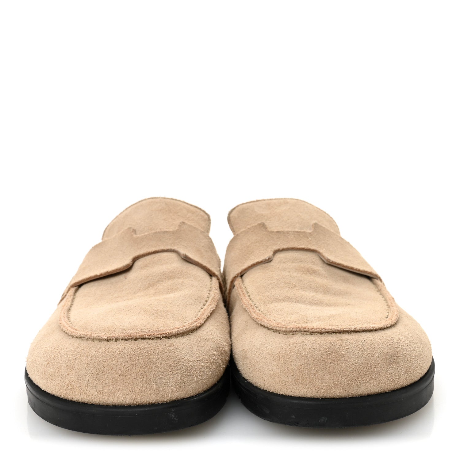 Suede Calfskin Womens Go Mules 38 Beige Argile