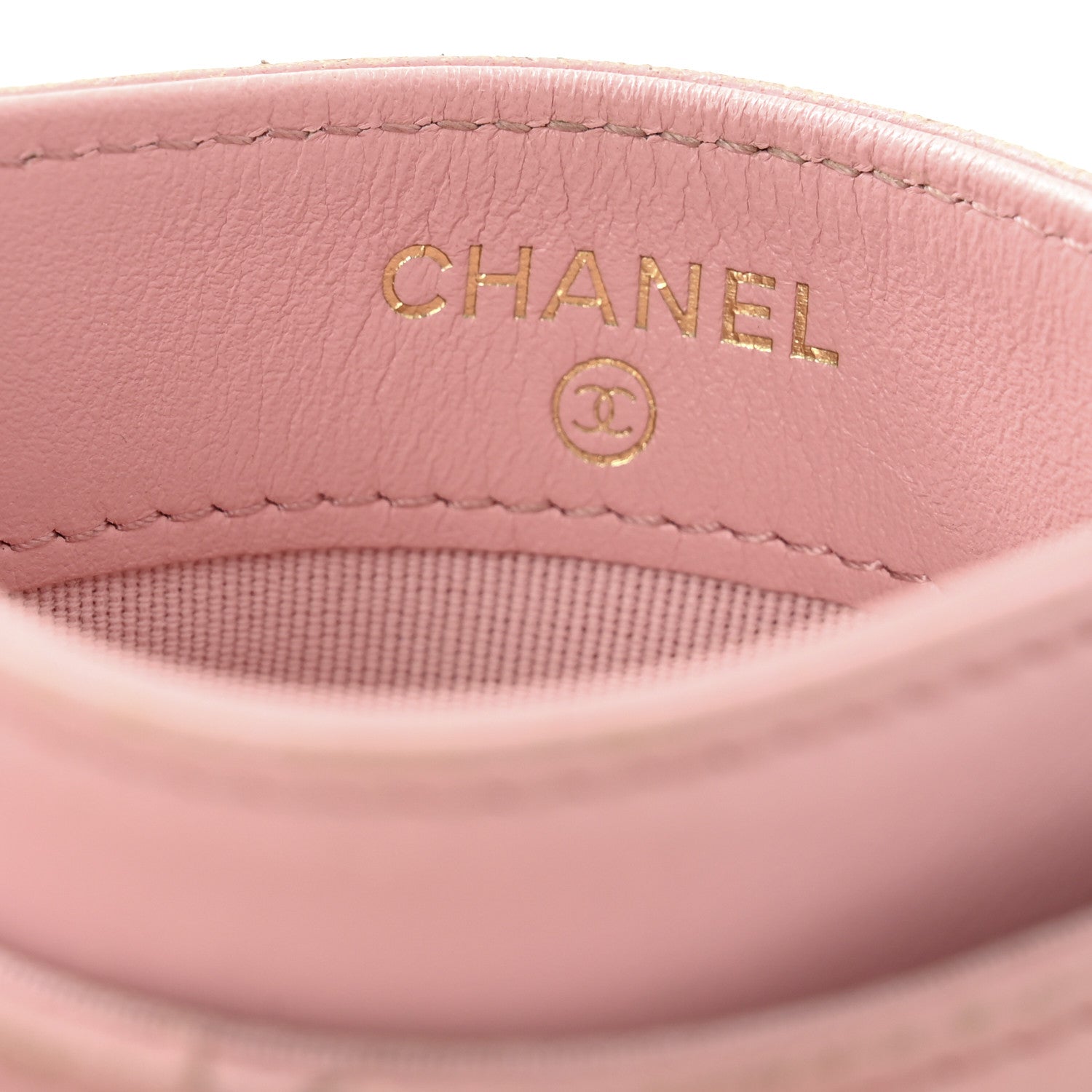 Lambskin Quilted Chanel 19 Card Holder Light Pink