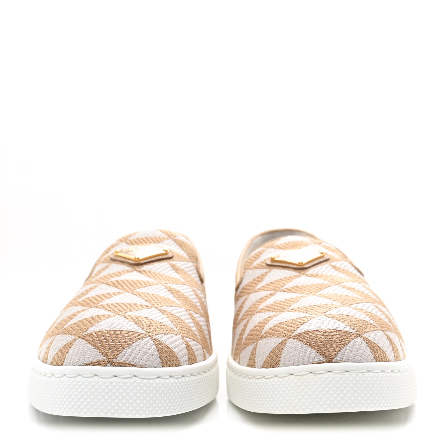 Jacquard Trianglolo Symbole Embroidered Metal Triangle Logo Slip On Sneakers 38 Corda Talco
