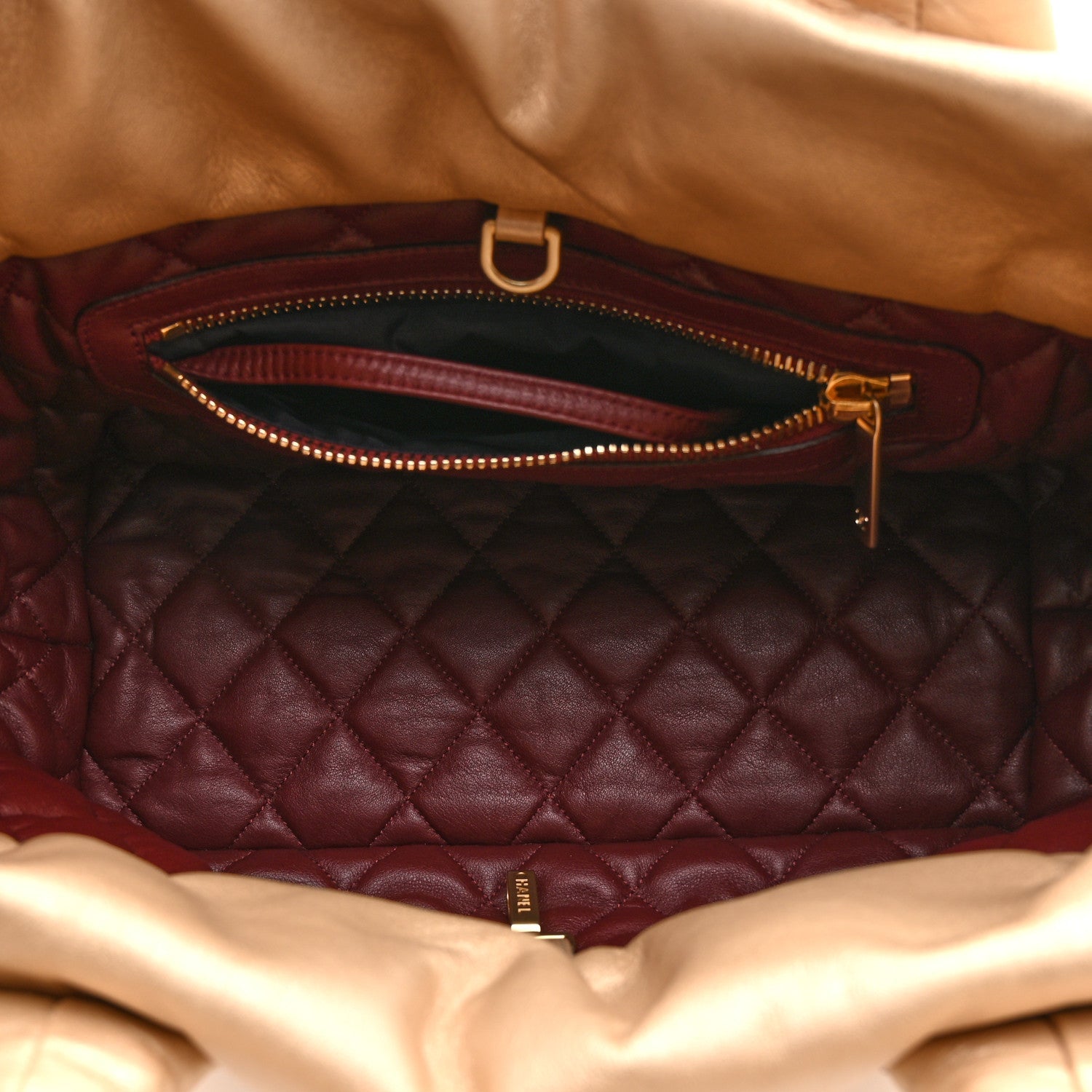 Metallic Lambskin Medium Coco Cocoon Reversible Tote Light Gold