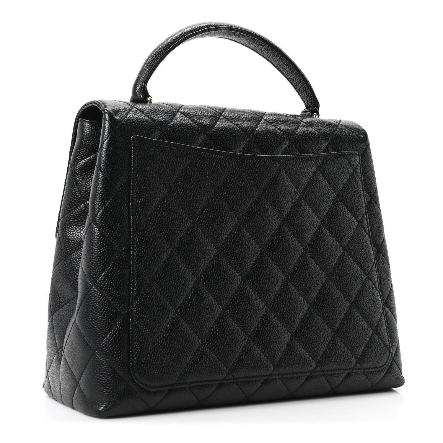 Caviar Quilted Jumbo Kelly Flap Black