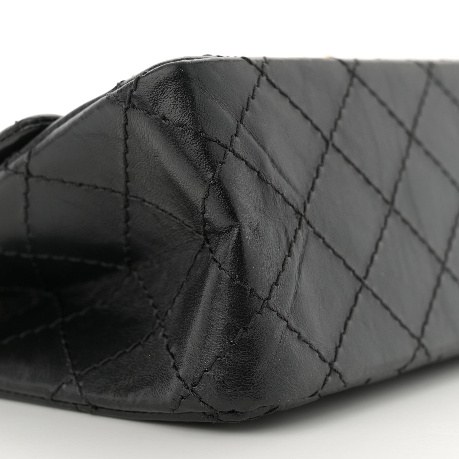 Aged Calfskin Quilted 2.55 Reissue Mini Flap Black
