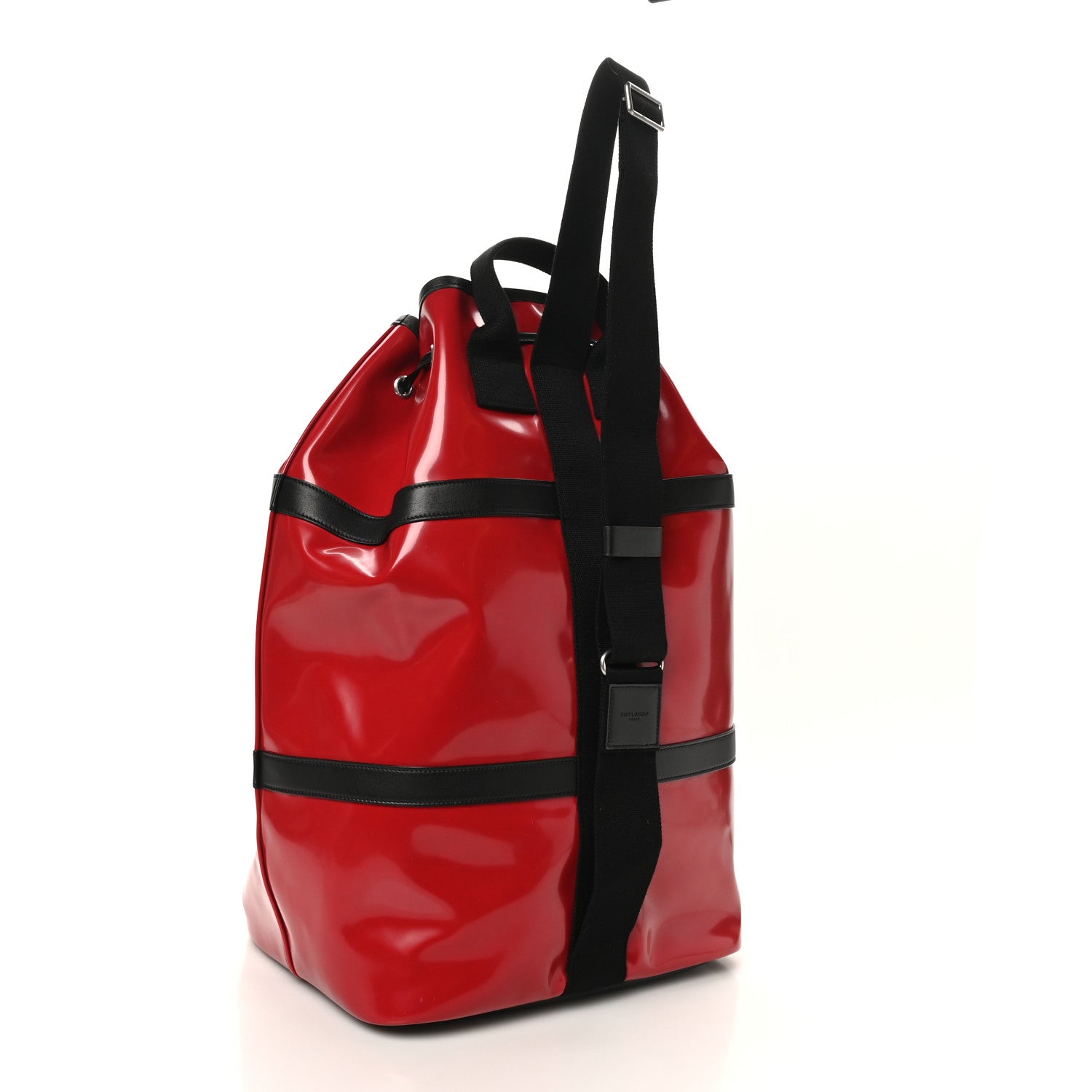 PVC Calfskin Rive Gauche Sling Bag Wax Red