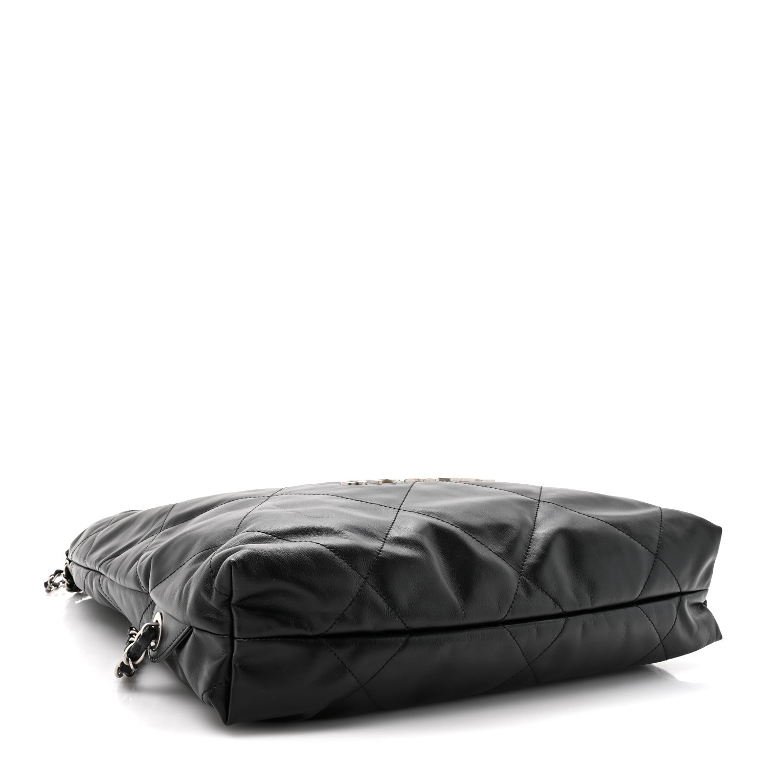 Shiny Calfskin Quilted Chanel 22 Backpack Black