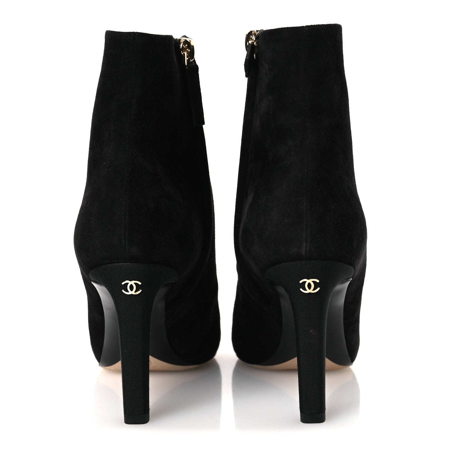 Suede Grosgrain CC Short Boots 36.5 Black