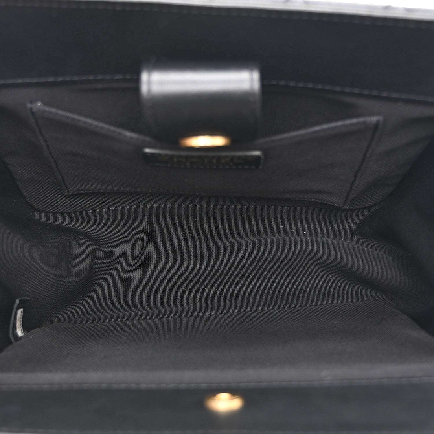 Calfskin Quilted CC Chain Accordion Tote Black