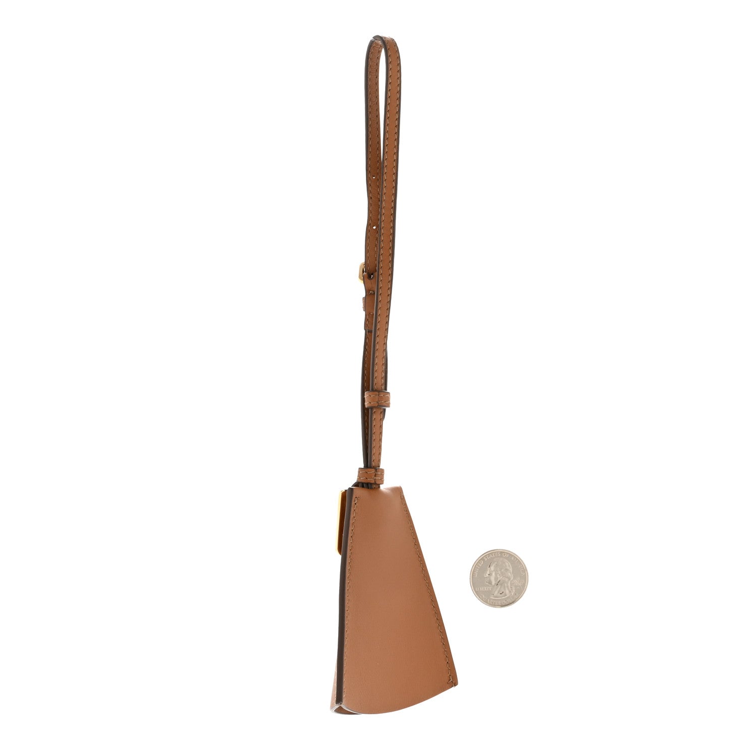 Calfskin Trick Pelle Bag Charm Cognac